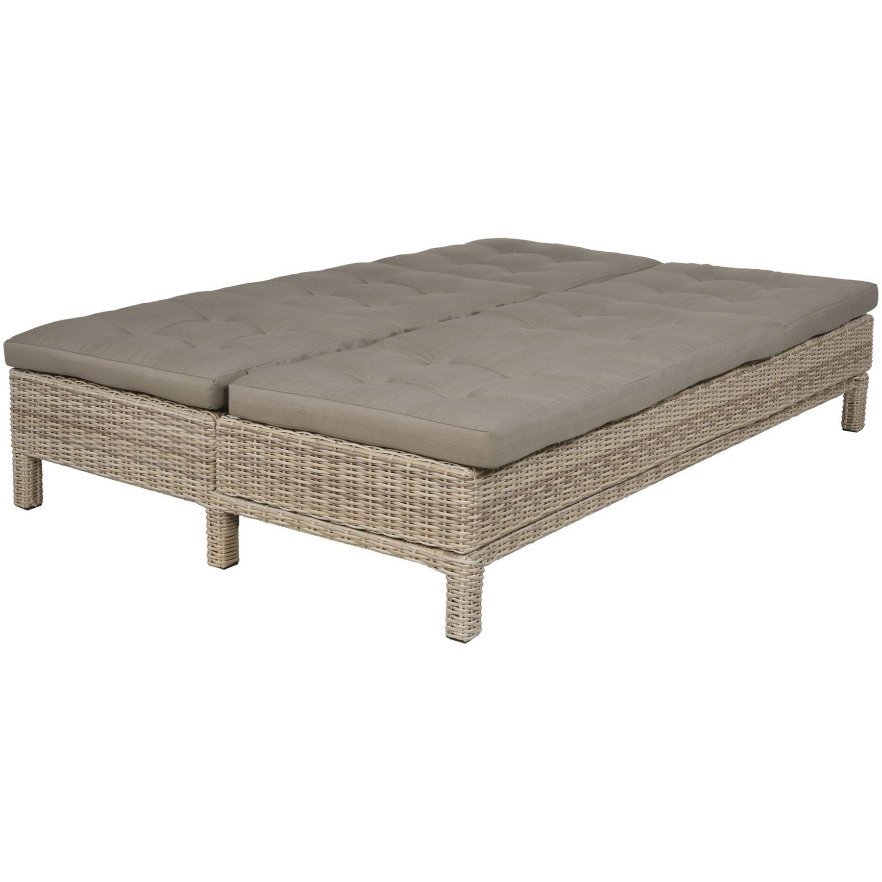 Poly Rattan Doppelliege Daybed mit Sofafunktion Panama 130x200