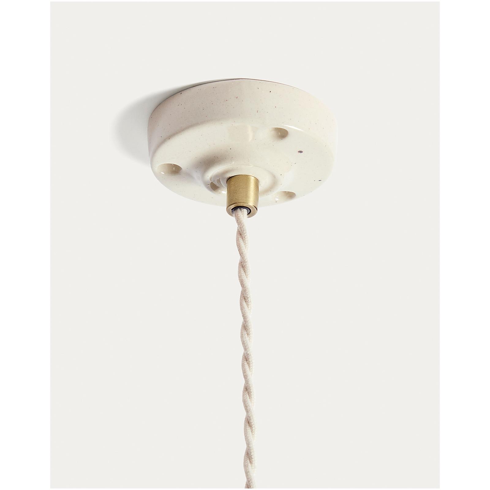 Deckenleuchte Ceren aus beiger Keramik 29x29