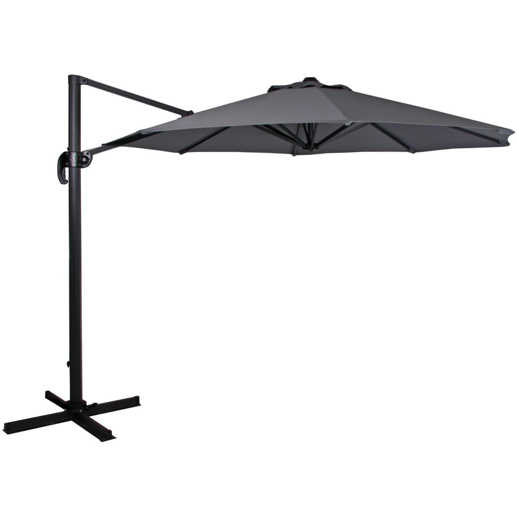 Freiarm Sonnenschirm Lizza 360 Grad drehbar anthrazit schwarz 300x300