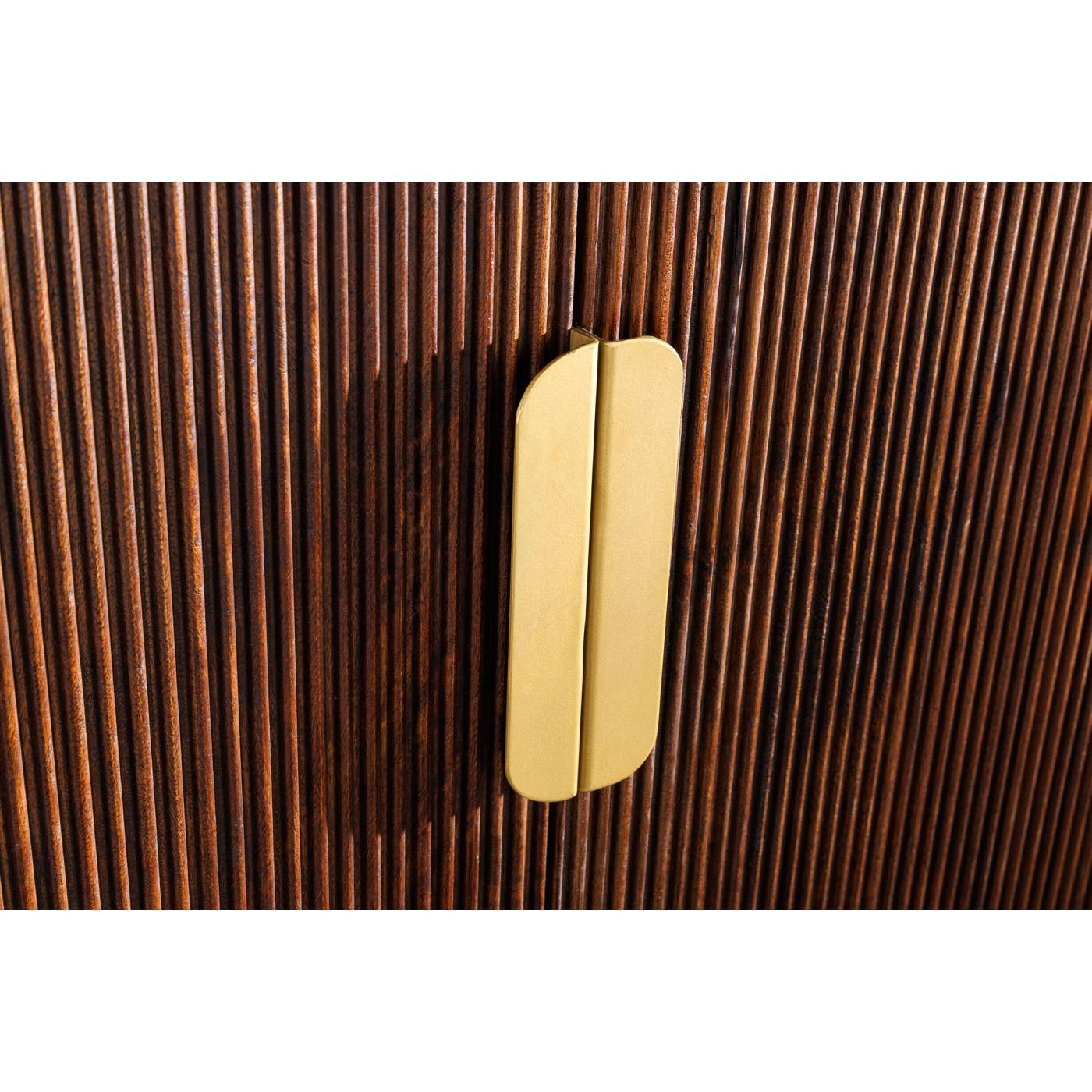Sideboard abgerundet Cazeno Gold Marmor weiss Mangoholz braun 180