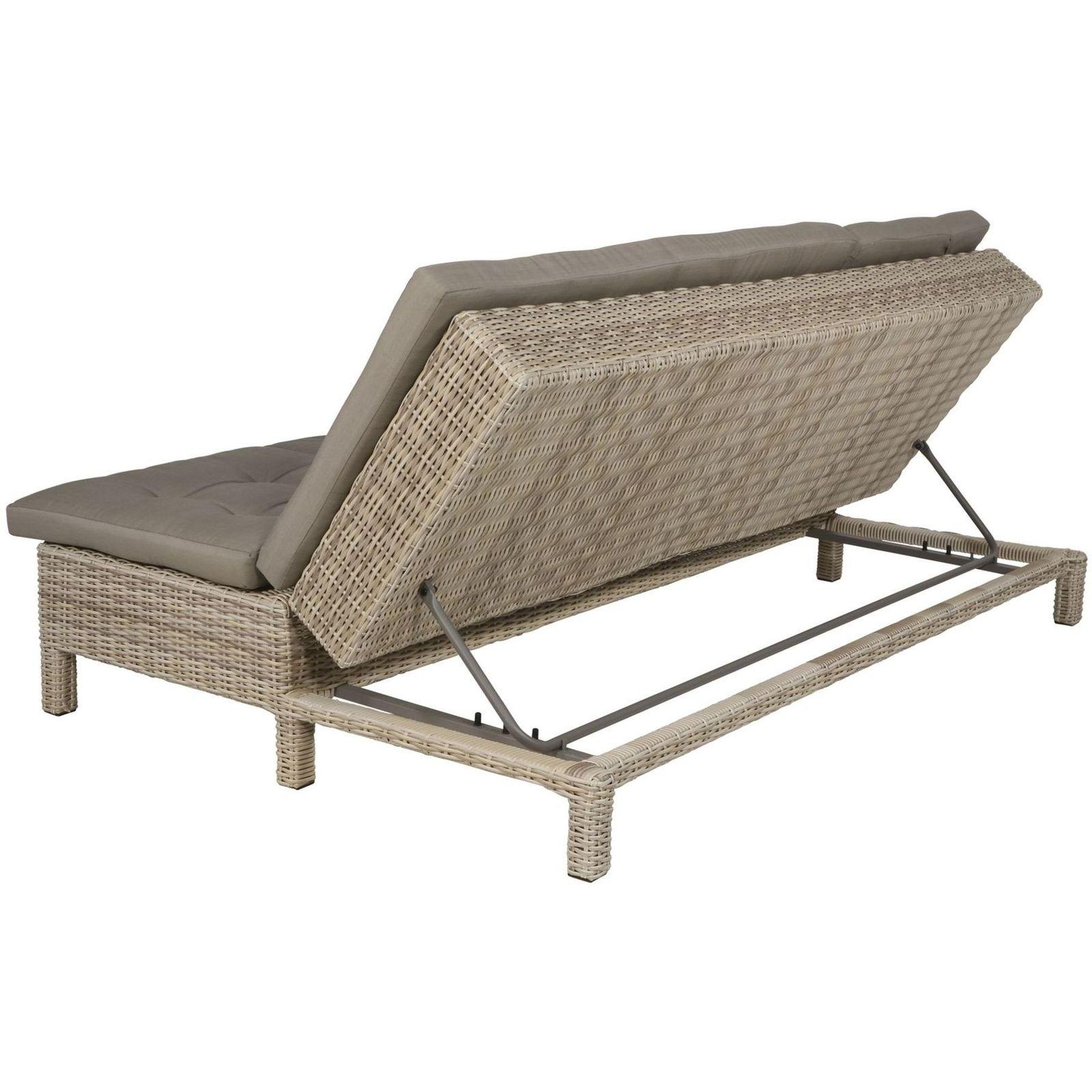 Poly Rattan Doppelliege Daybed mit Sofafunktion Panama 130x200