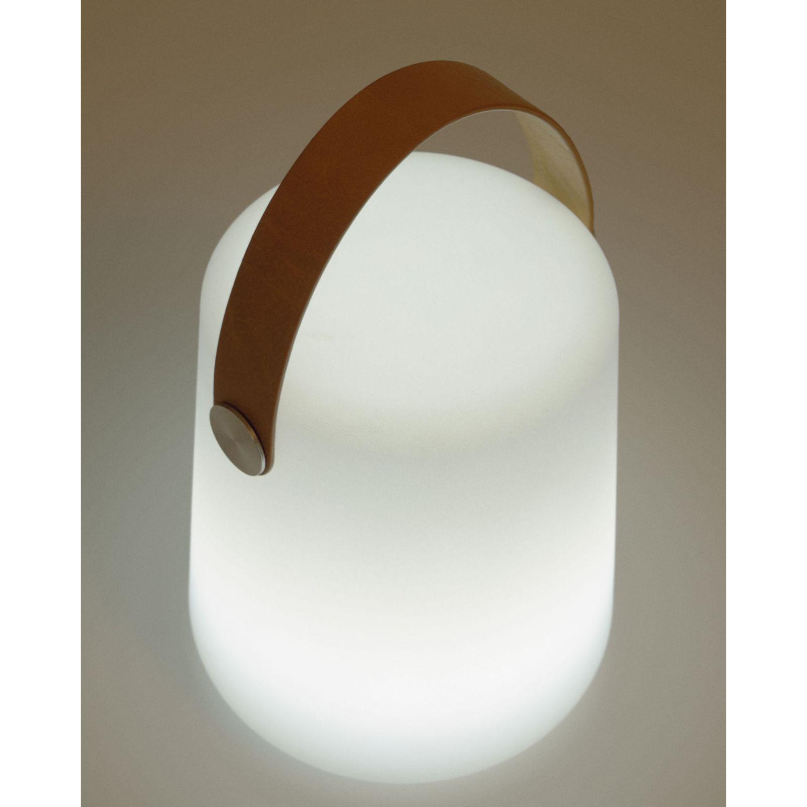 Dialma Tischlampe mit braunem Griff