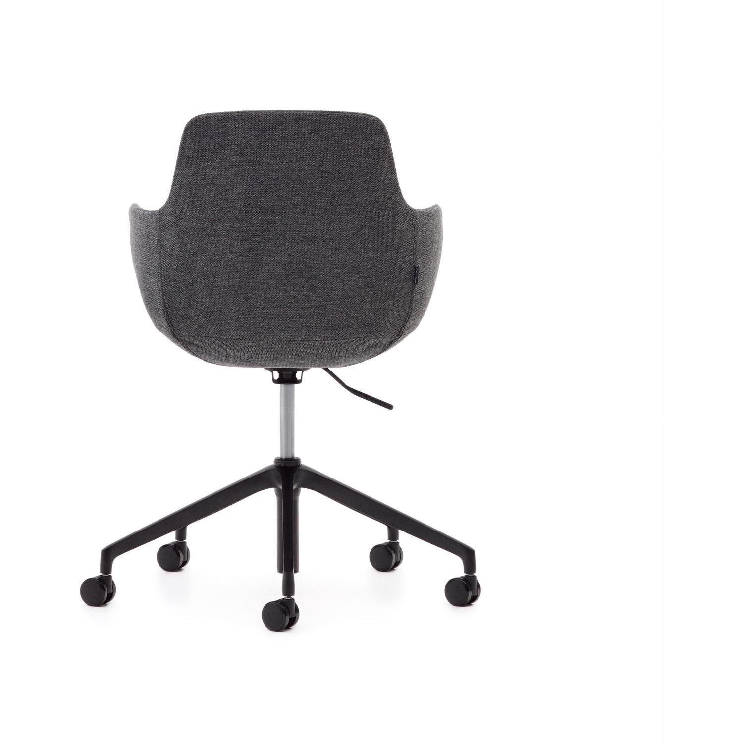 Bürodrehstuhl Tissiana Stoff mattschwarz Aluminium schwarz matt