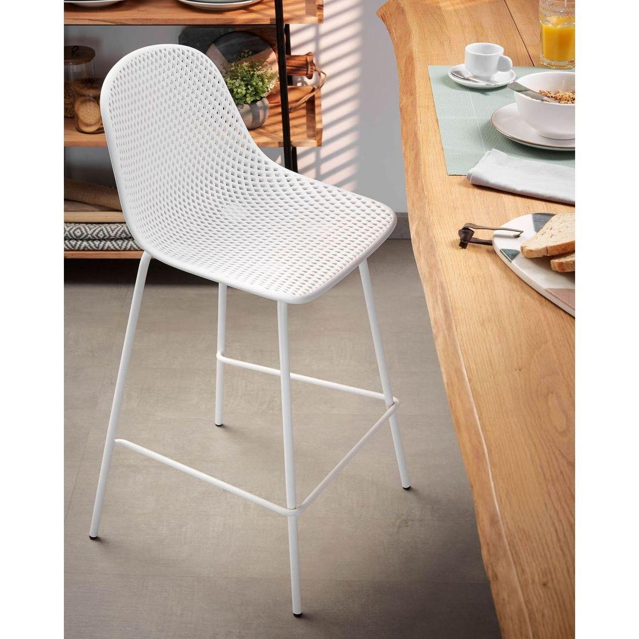 Barhocker Outdoor Garten Quinby Quinby weiss Sitzhöhe 65