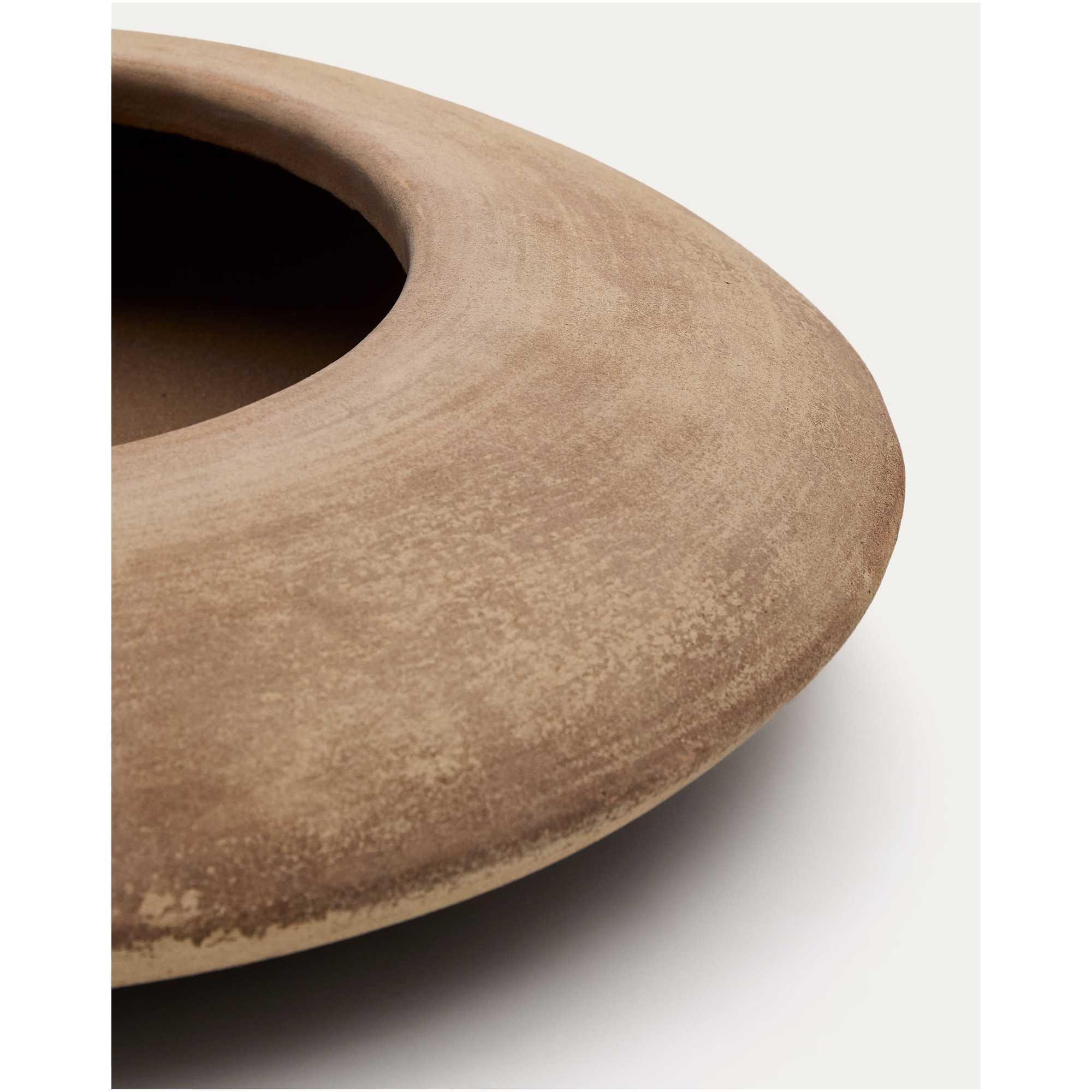 Blumentopf rund Rivor Terrakotta mit Finish in natürlichem Farbton 50x50