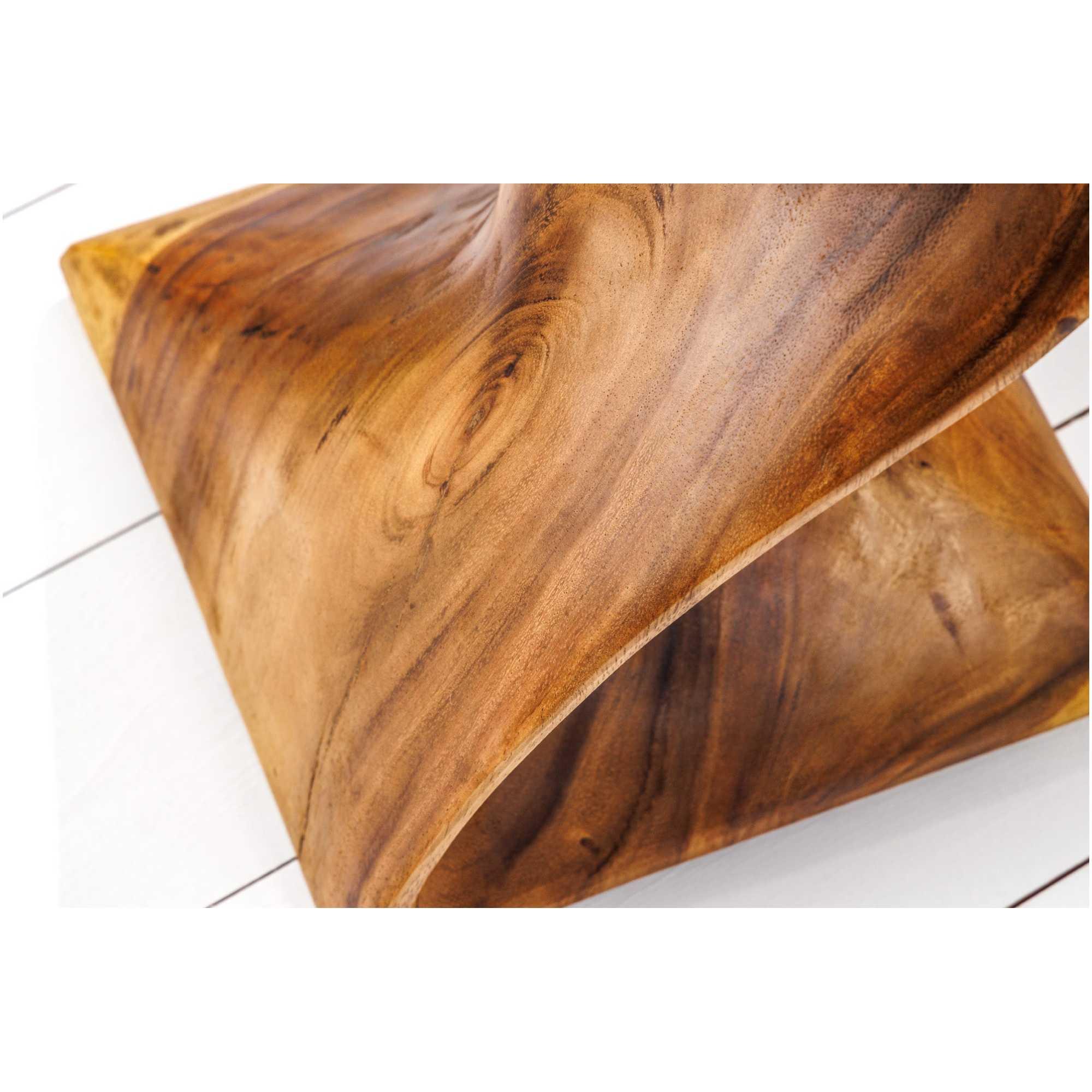 Beistelltisch Holzhocker Twisted Close Suarholz Unikat