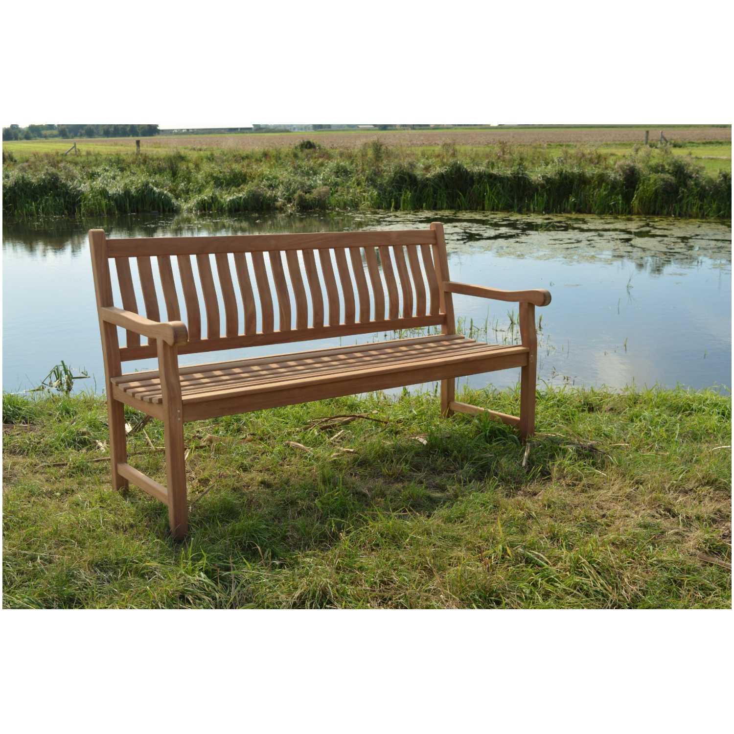 Gartenbank Holzbank Yannick Teakholz massiv unbehandelt - Breite: 200