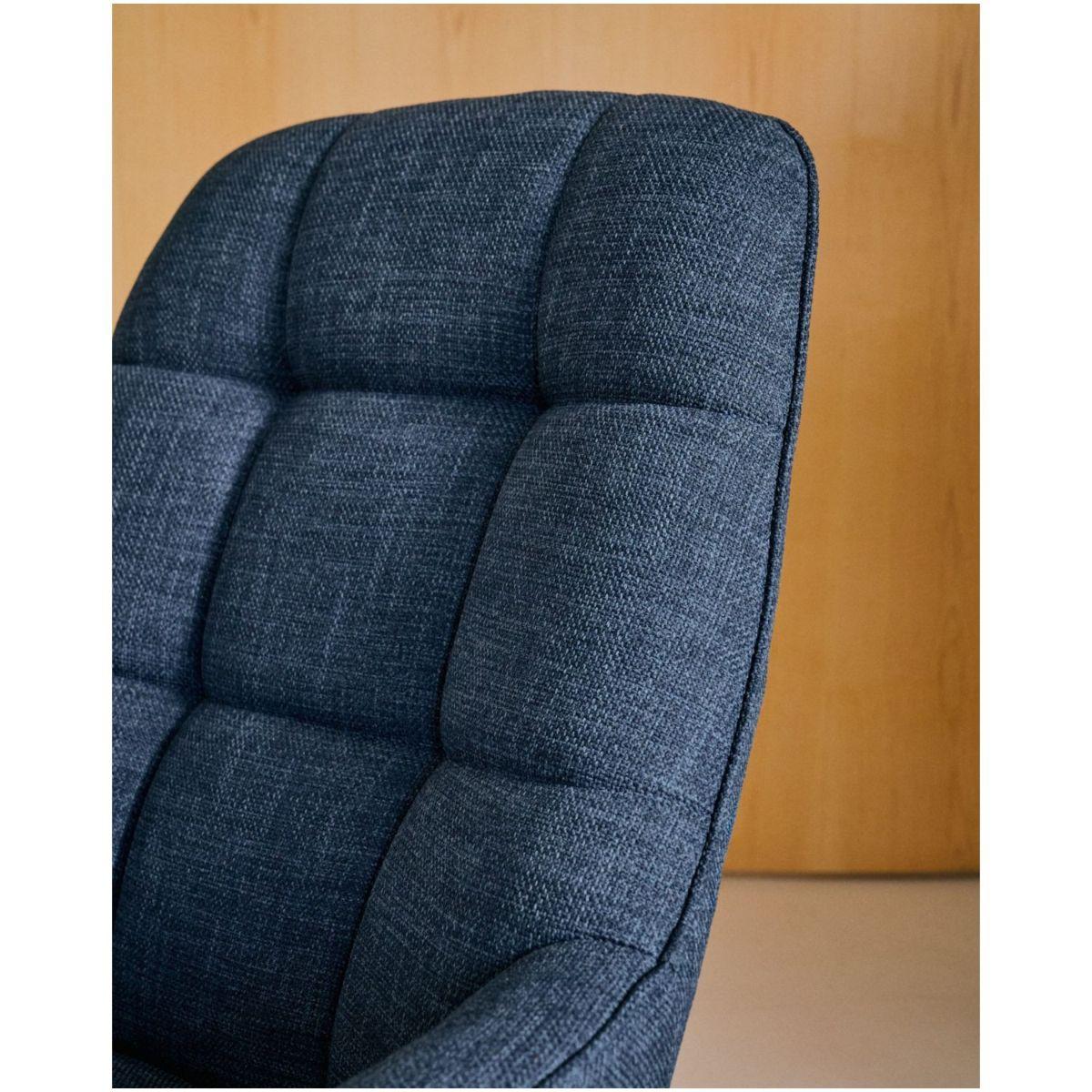 Drehsessel Jaspe blau und Metall mit grauer Oberfläche FSC 100% (drehbar)