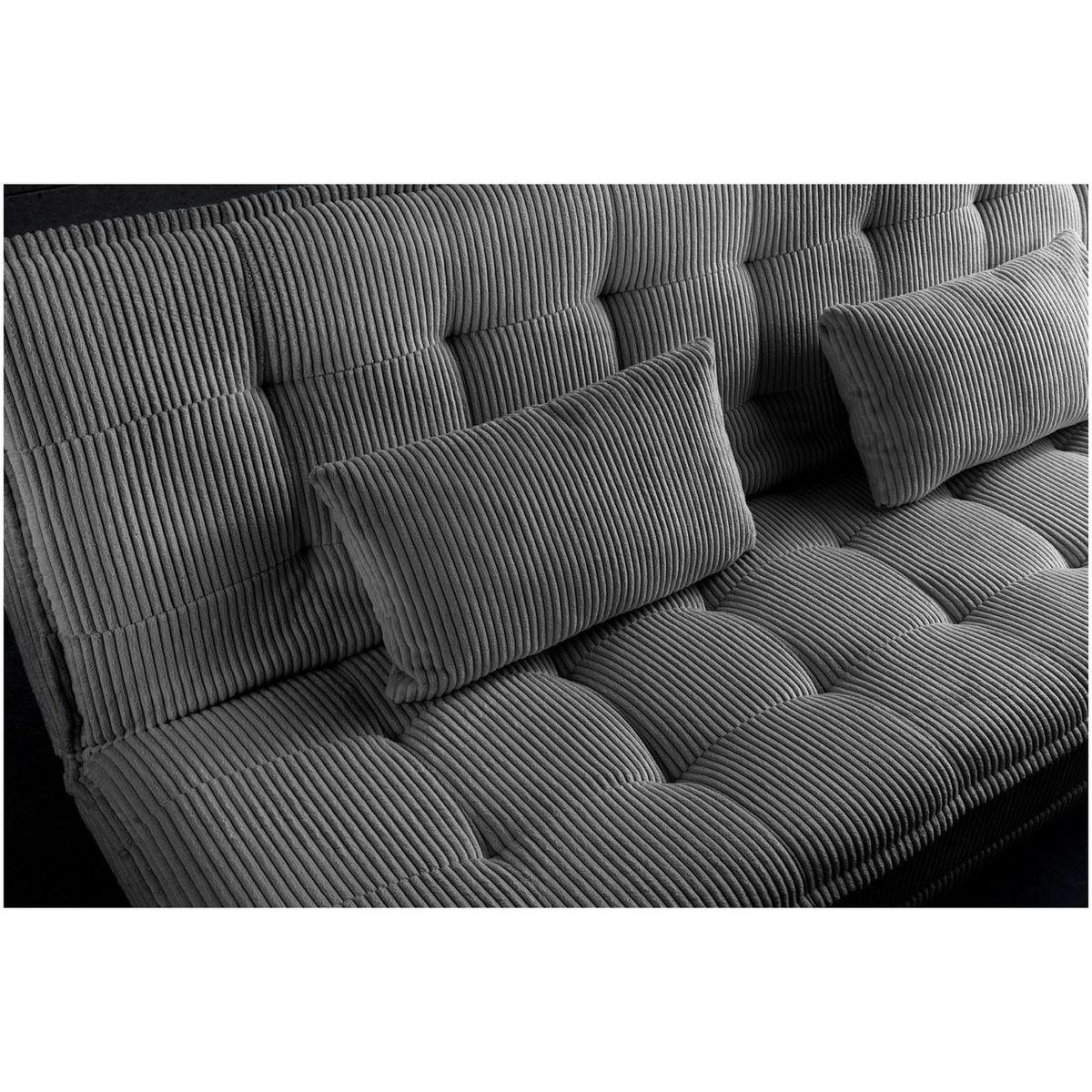 Bettsofa Montreux Cord Stoff grau 190