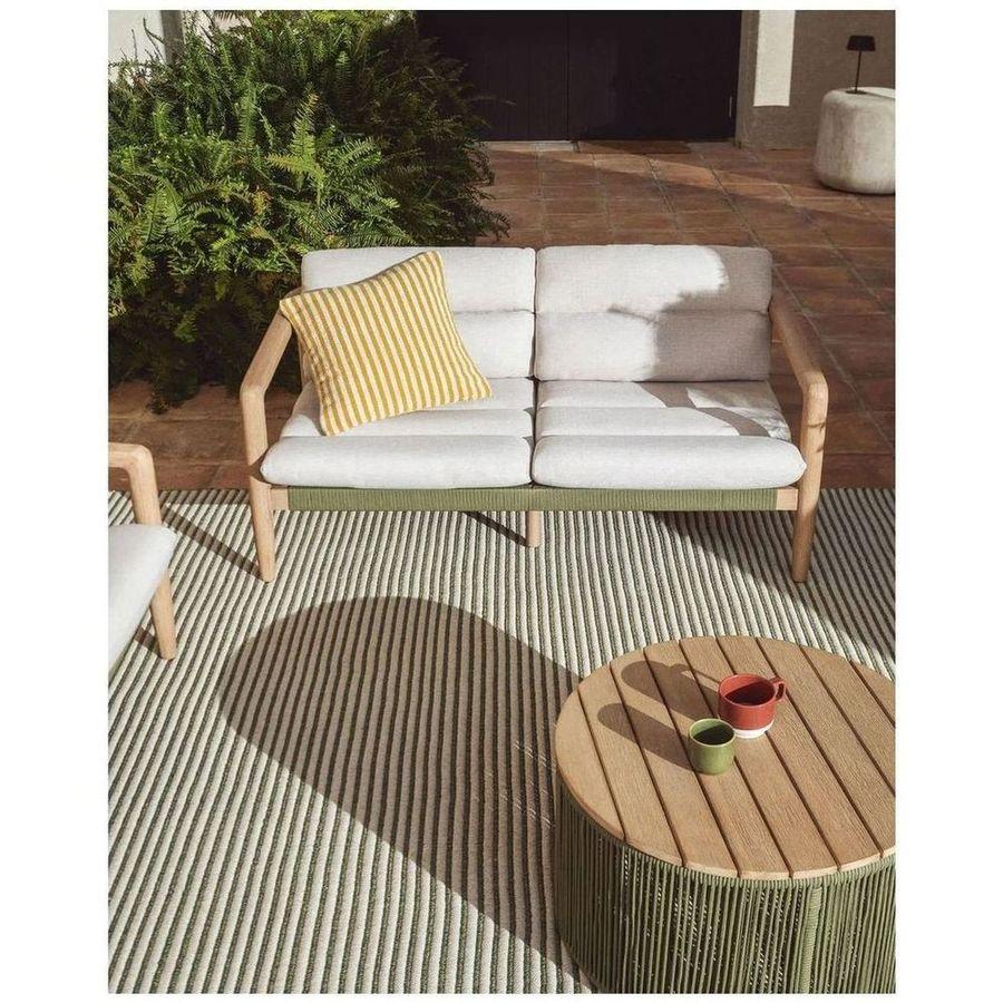 Garten Kissenbezug Dirome aus 100% PET gelb gestreift 45x45