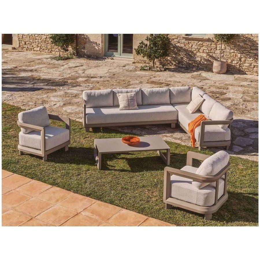 Gartensofa 3-Sitzer Nerano Aluminium in Taupe 208