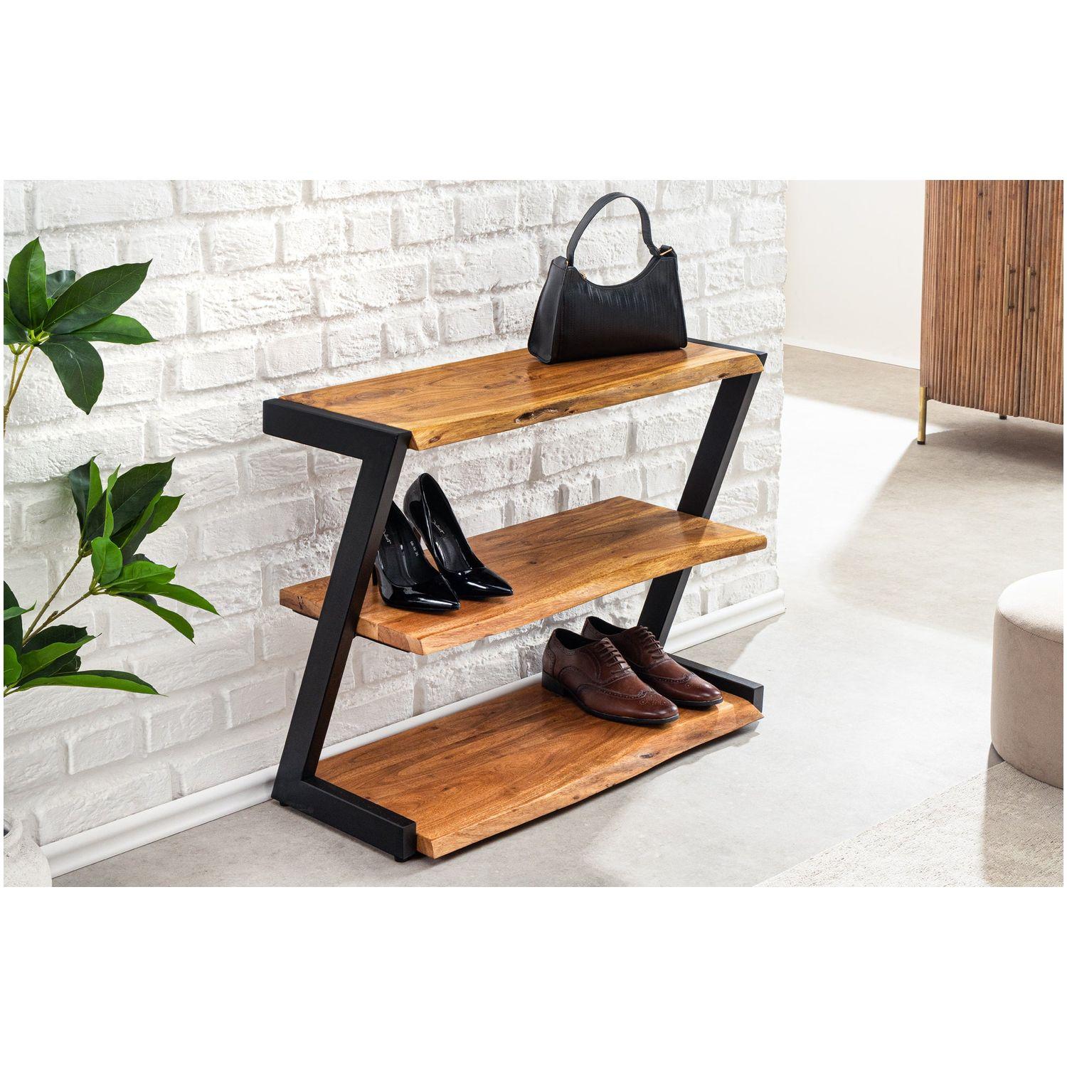Schuhregal Eclipse Baumkante Akazienholz honey