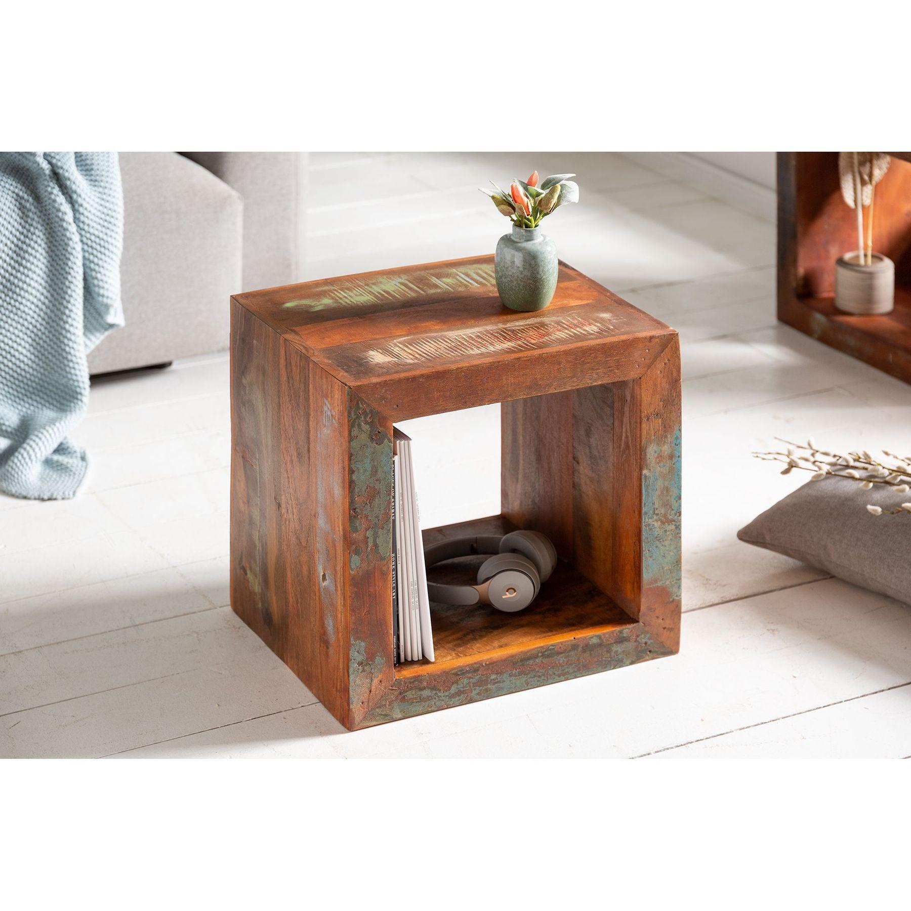 Beistelltisch Holzhocker Mumbai Recyclingholz