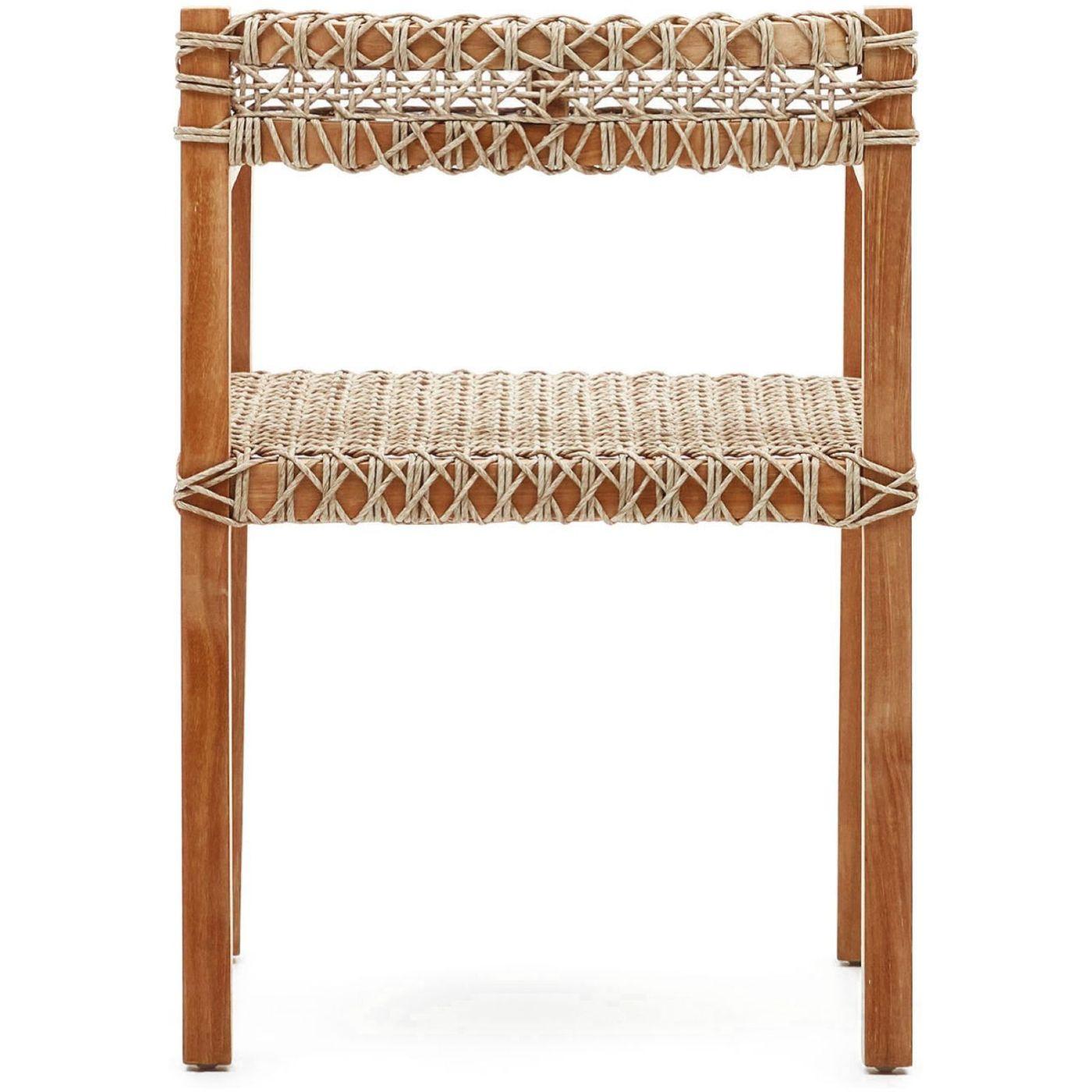 Gartenstuhl mit Armlehne Giverola massives Teakholz Rattan