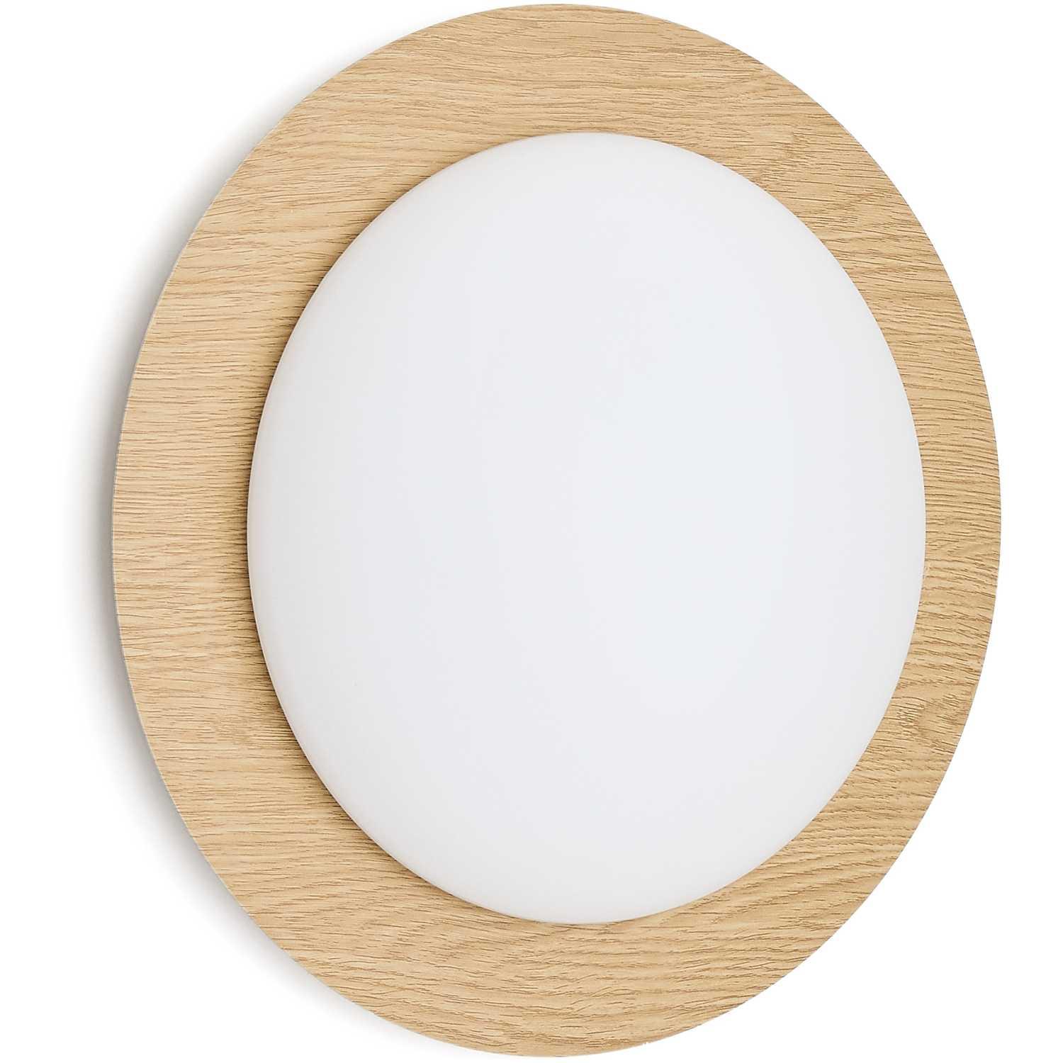 Deckenleuchte Novae Metall gebürstet Holzoptik hell Glas matt 40x40 (mit LED-Beleuchtung)