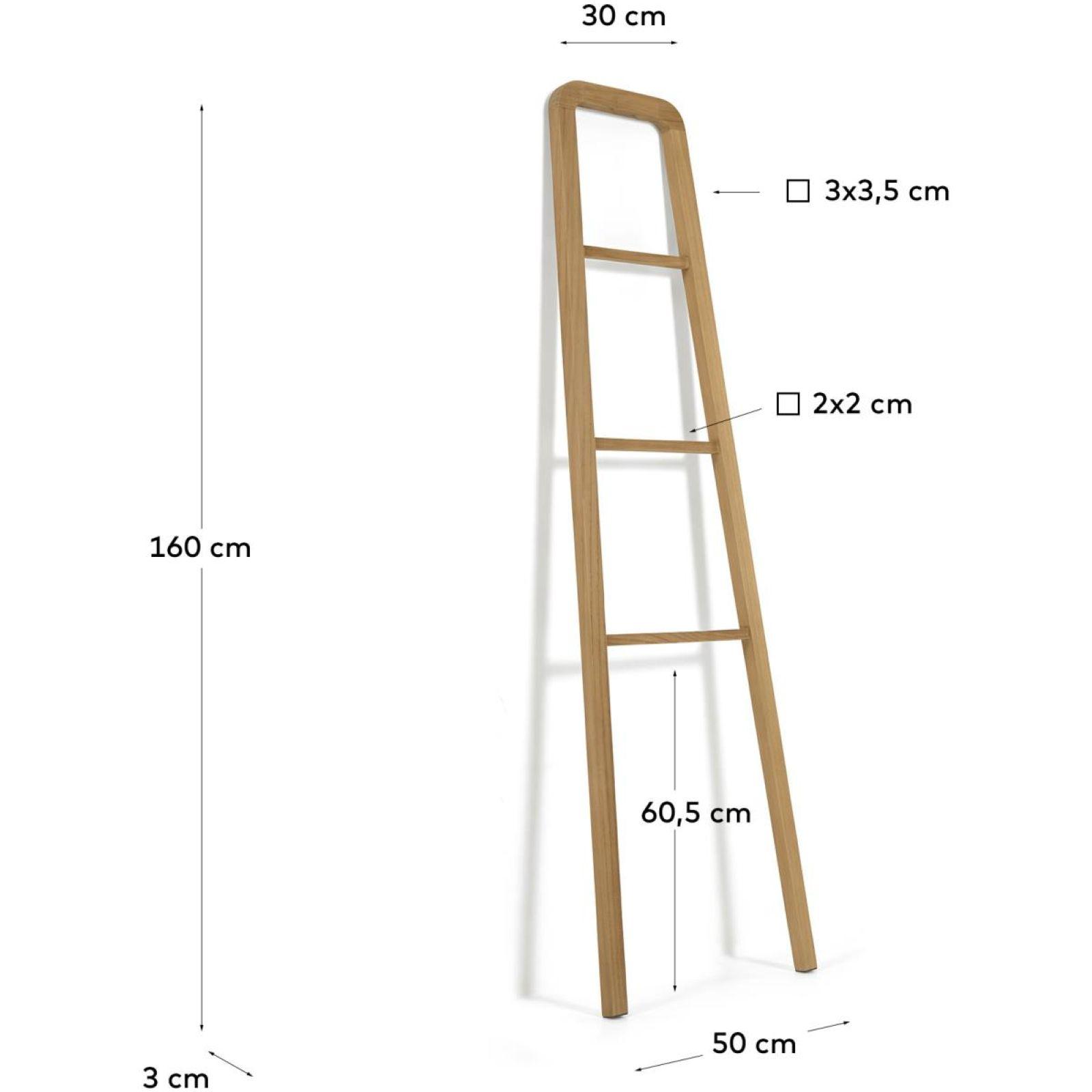 Uliana Handtuchhalter aus massivem Teakholz mit natürlichem Finish 50 x 160 cm