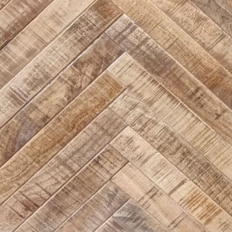 Massivholz Vitrinenschrank Laax Mango natur Fischgrät 160x200