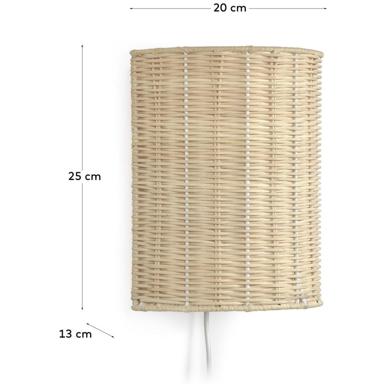 Kimjit Wandleuchte aus Rattan mit natürlichem Finish