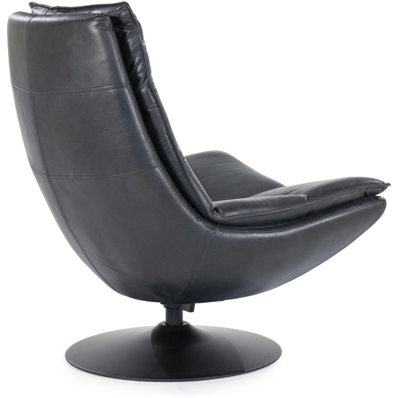 Drehsessel Relax Boxer Echtleder schwarz
