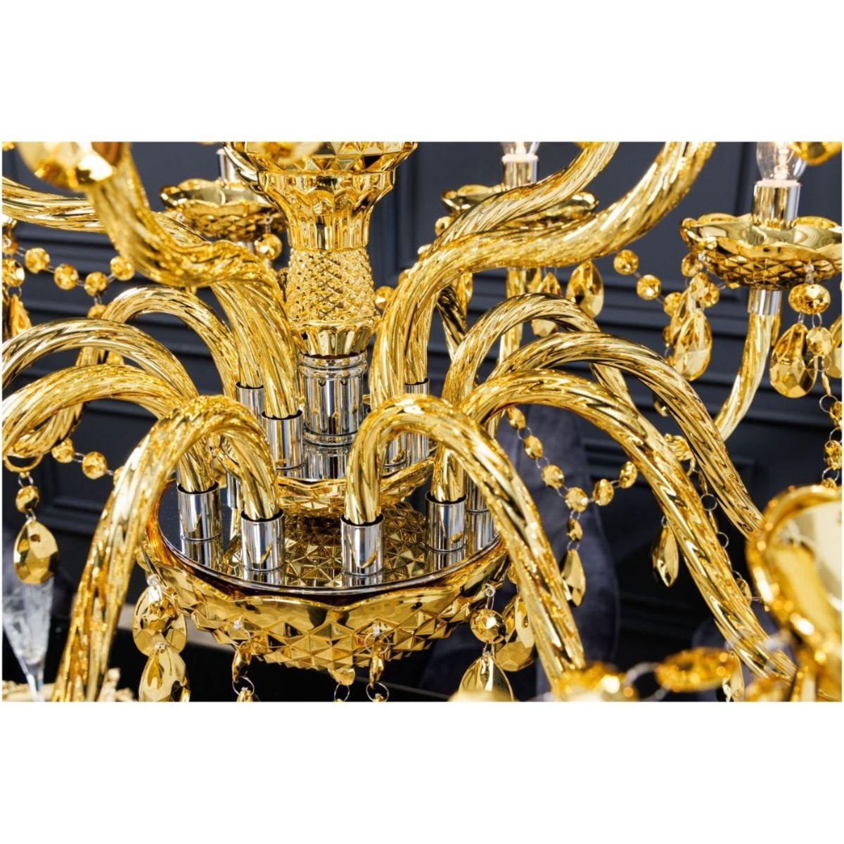 Kronleuchter Crystal 15-armig gold 80x80