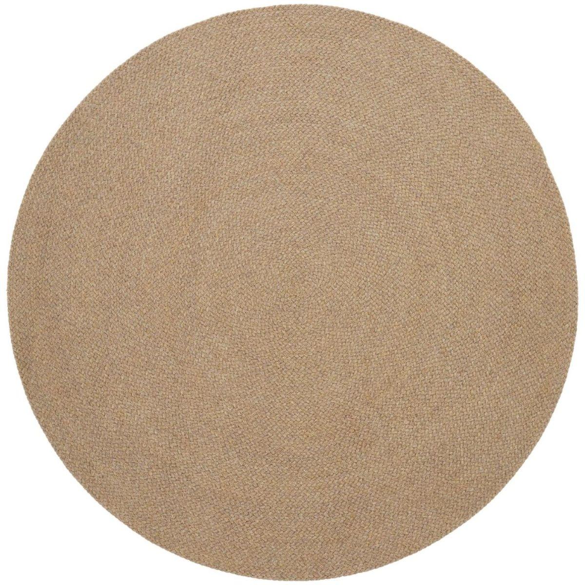 Gartenteppich rund Despas aus synthetischen Fasern beige 200x200