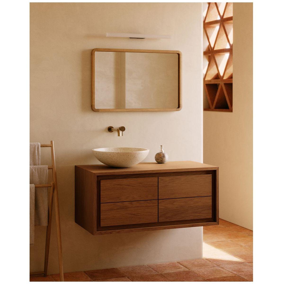 Badezimmermöbel Kenta aus massivem Teakholz mit Nussbaum Finish 60x45
