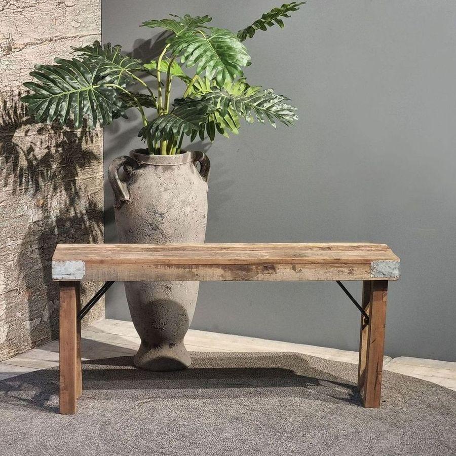 Deko Bank Konsole recyceltes Teakholz UNIKAT 120