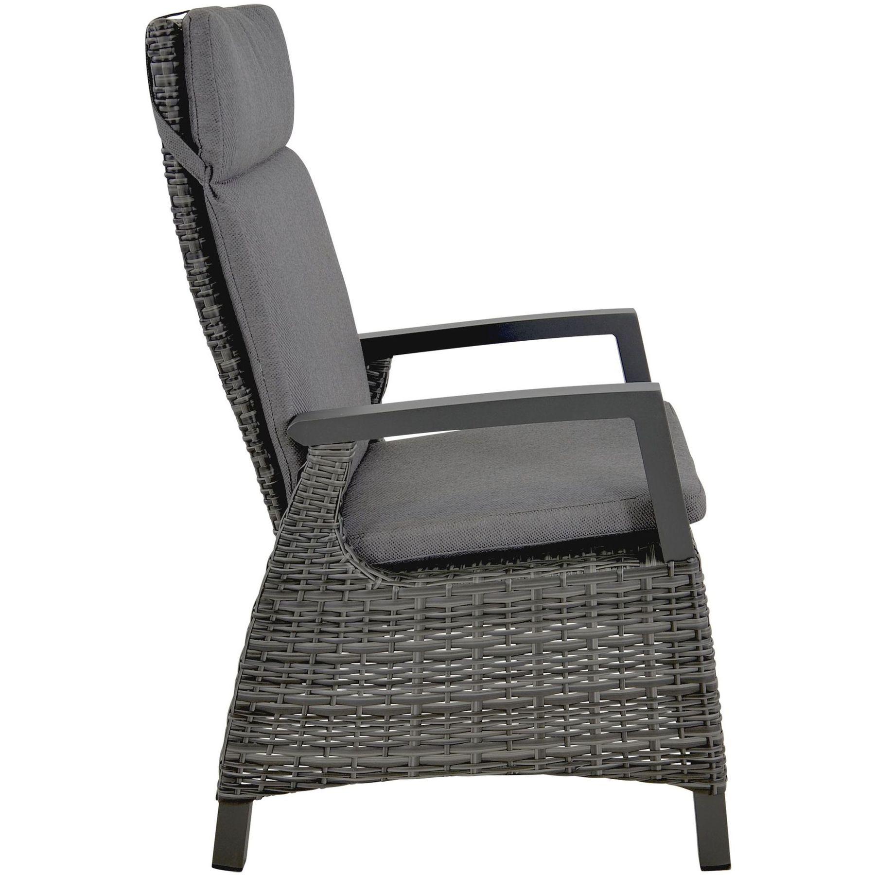Poly Rattan Gartenstuhl Parma anthrazit (verstellbar)