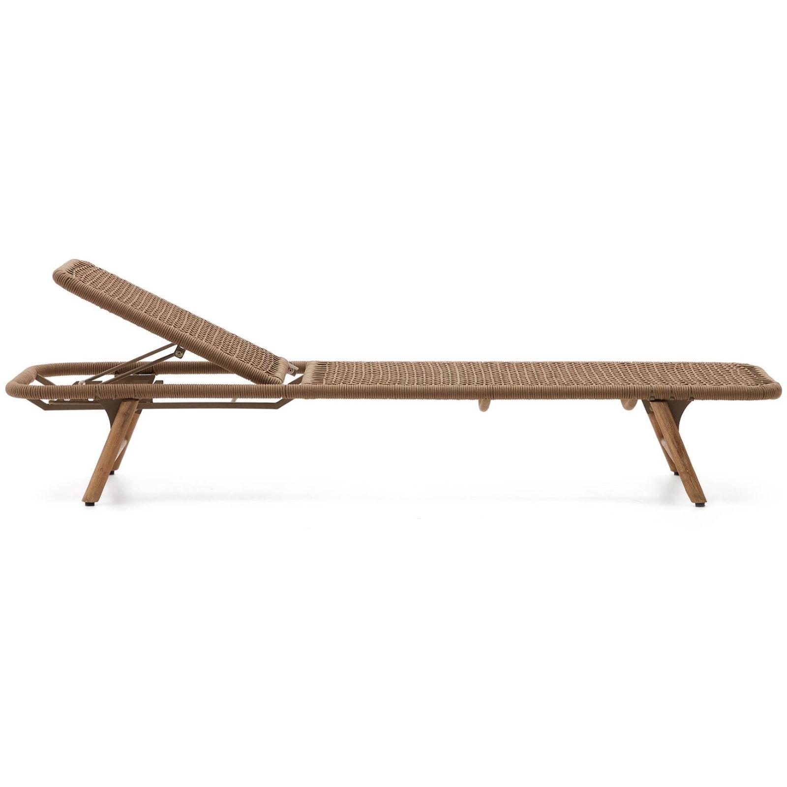 Sonnenliege Dandara Seil beige massives Akazienholz 100% FSC