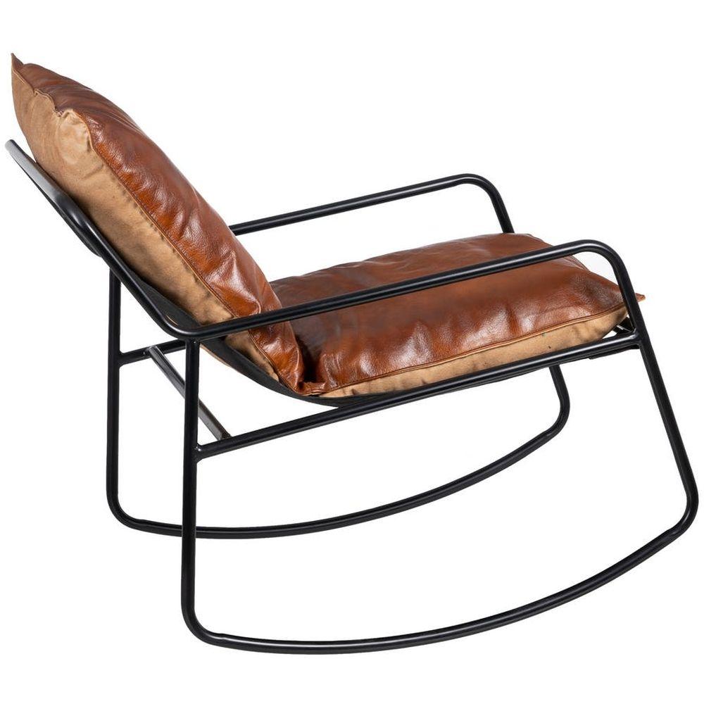 Vintage Leder Schaukelsessel Carlito braun