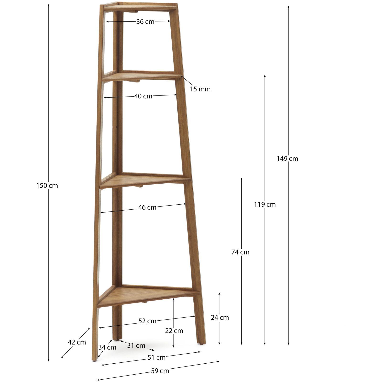 Garten Eckregal Victora Akazienholz massiv 42x150