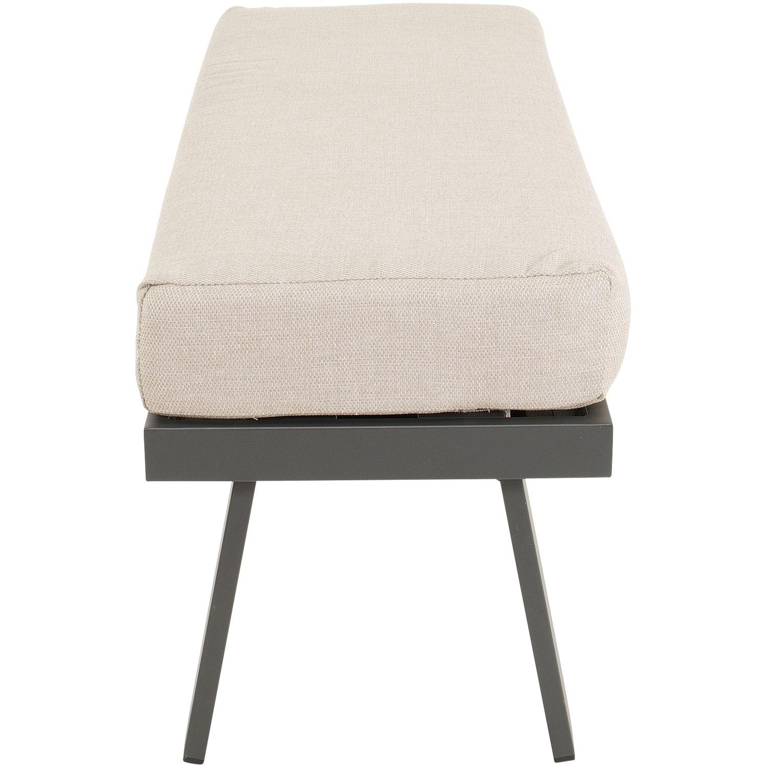 Gartenbank Esther Aluminium anthrazit Stoff beige 120
