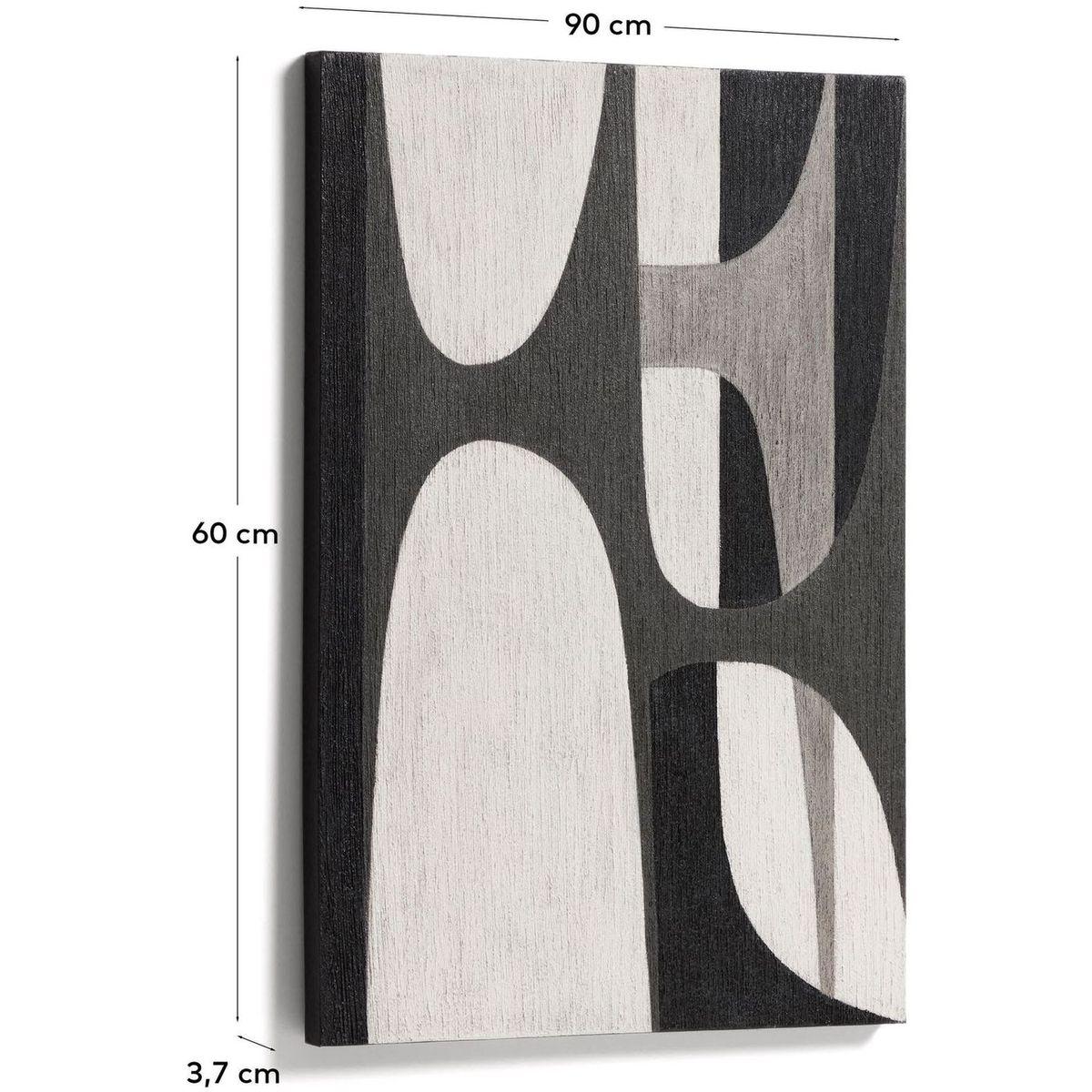Abstraktes Bild Onure in Schwarz und Weiss 60x90