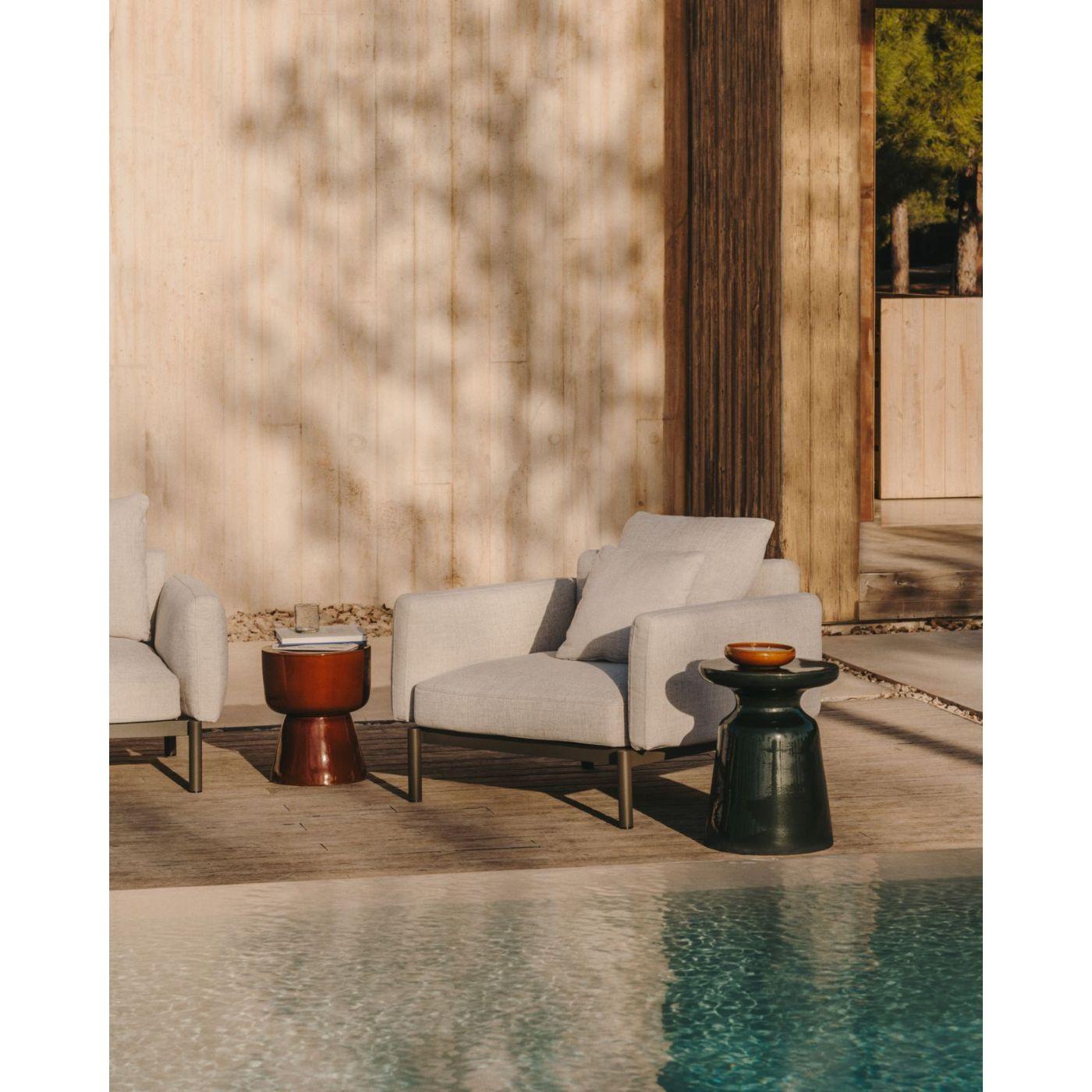 Beistelltisch Mesquida Outdoor Keramik Terrakotta Glasurfinish 35x35