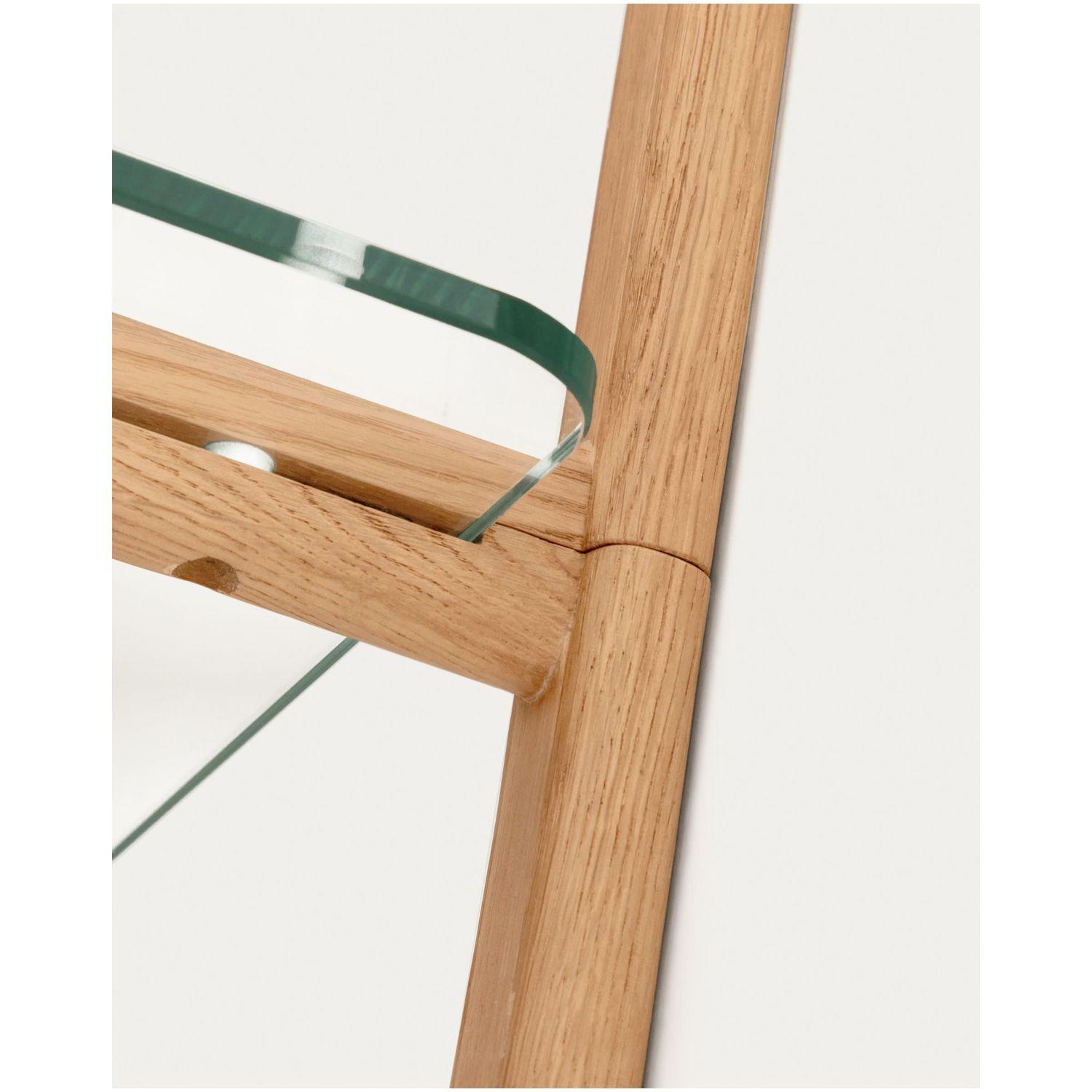 Wandregal 110 Modular Sitra Eichenholz massiv natur Glas 6er