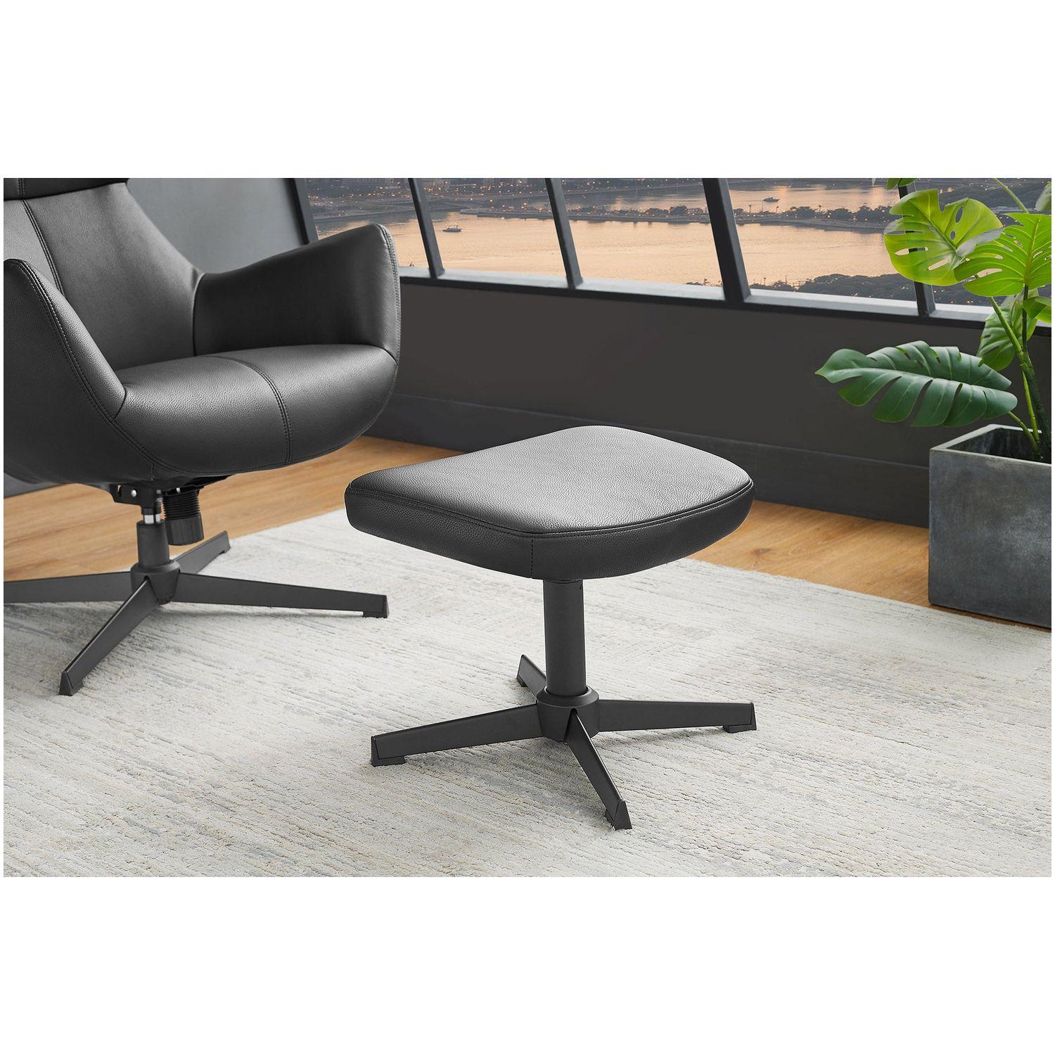 Relaxsessel drehbar Vana Kunstleder Metall schwarz