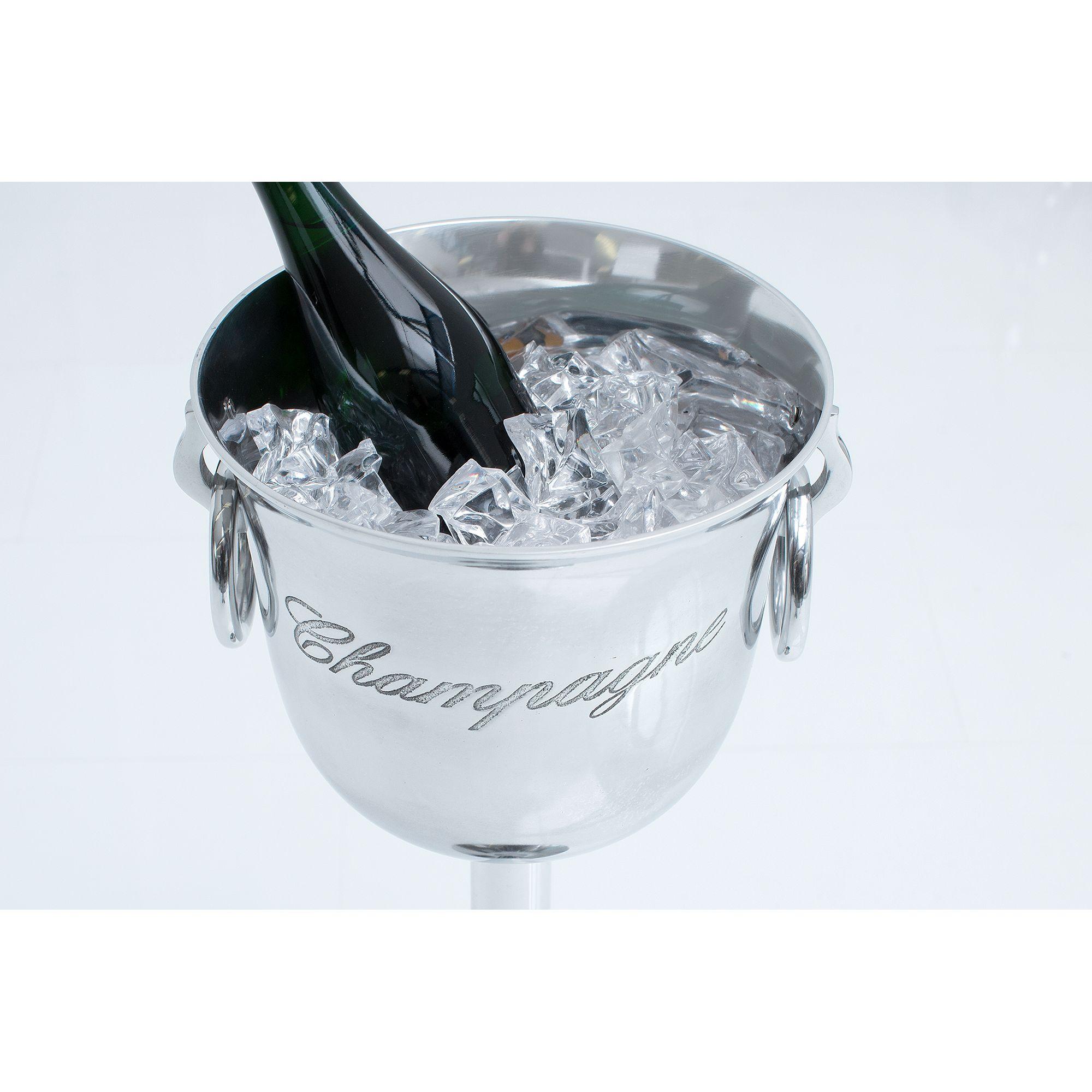 Champagner-Kühler Weinkühler Champagne 75cm Aluminium silber (auf Ständer)