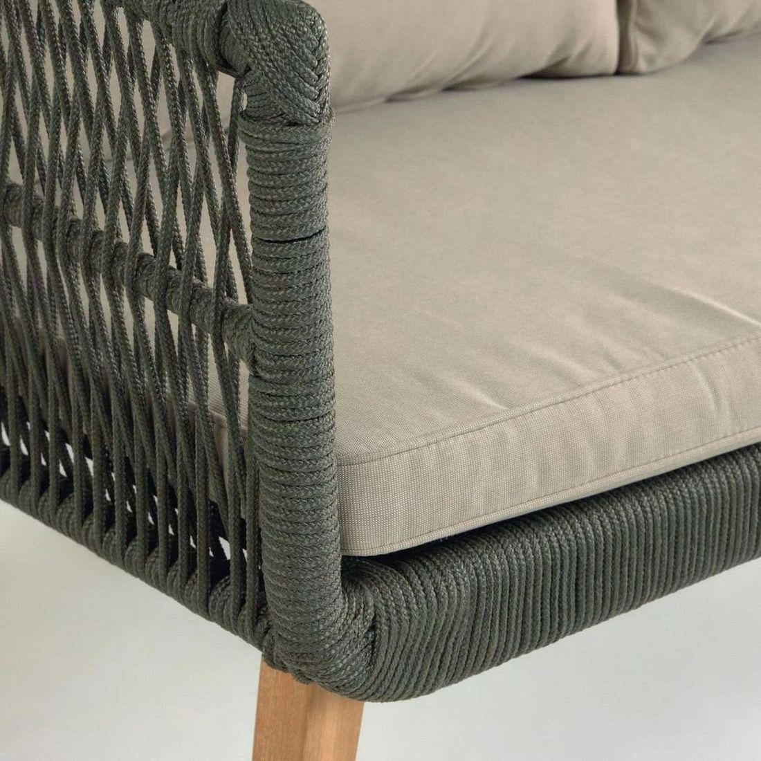 Gartenlounge Set Pestoni Akazienholz Seil (3-teilig)