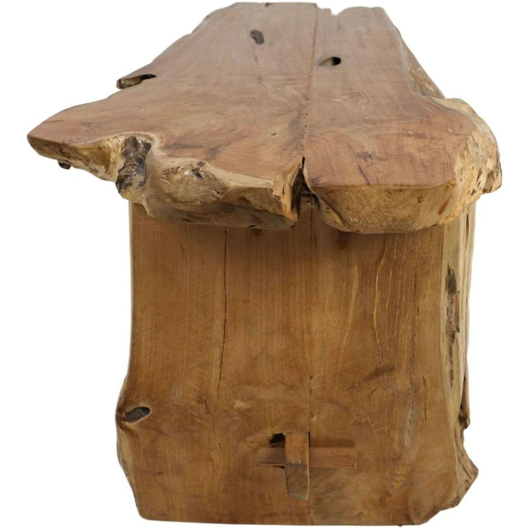 Holzbank Holzhocker Nature Wurzel 80cm Teak Unikat