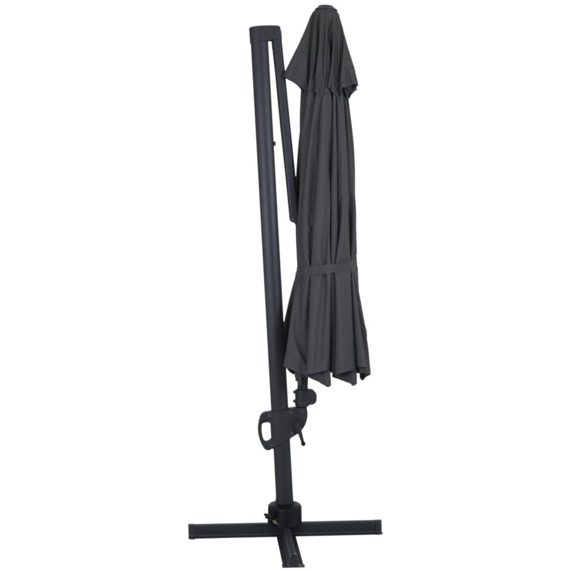 Freiarm Sonnenschirm Vario 360 Grad drehbar anthrazit schwarz 375x375