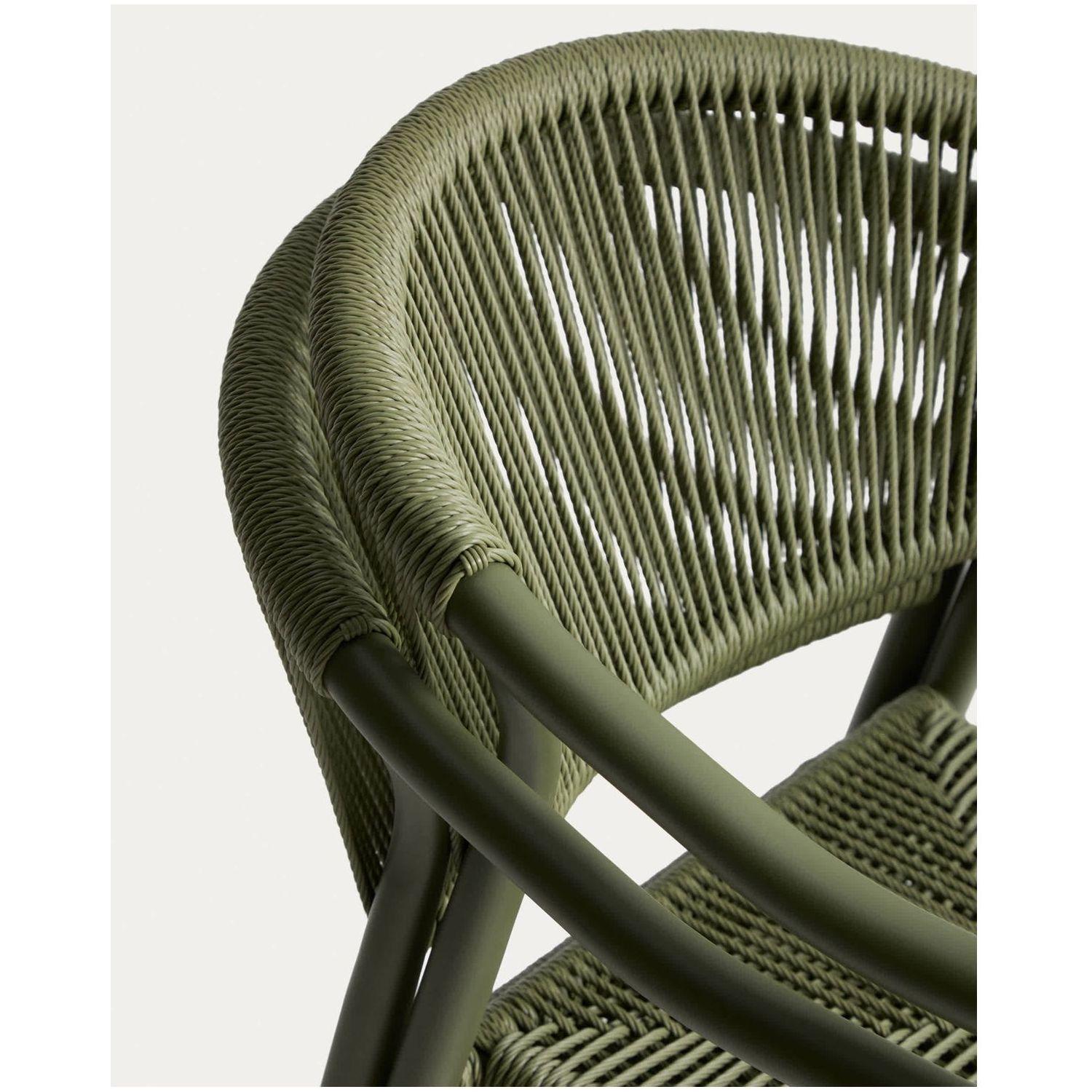 Ausziehtisch Brela aus Aluminium und 6 Stapelstühle Livadia aus Aluminium und grünem Kunst