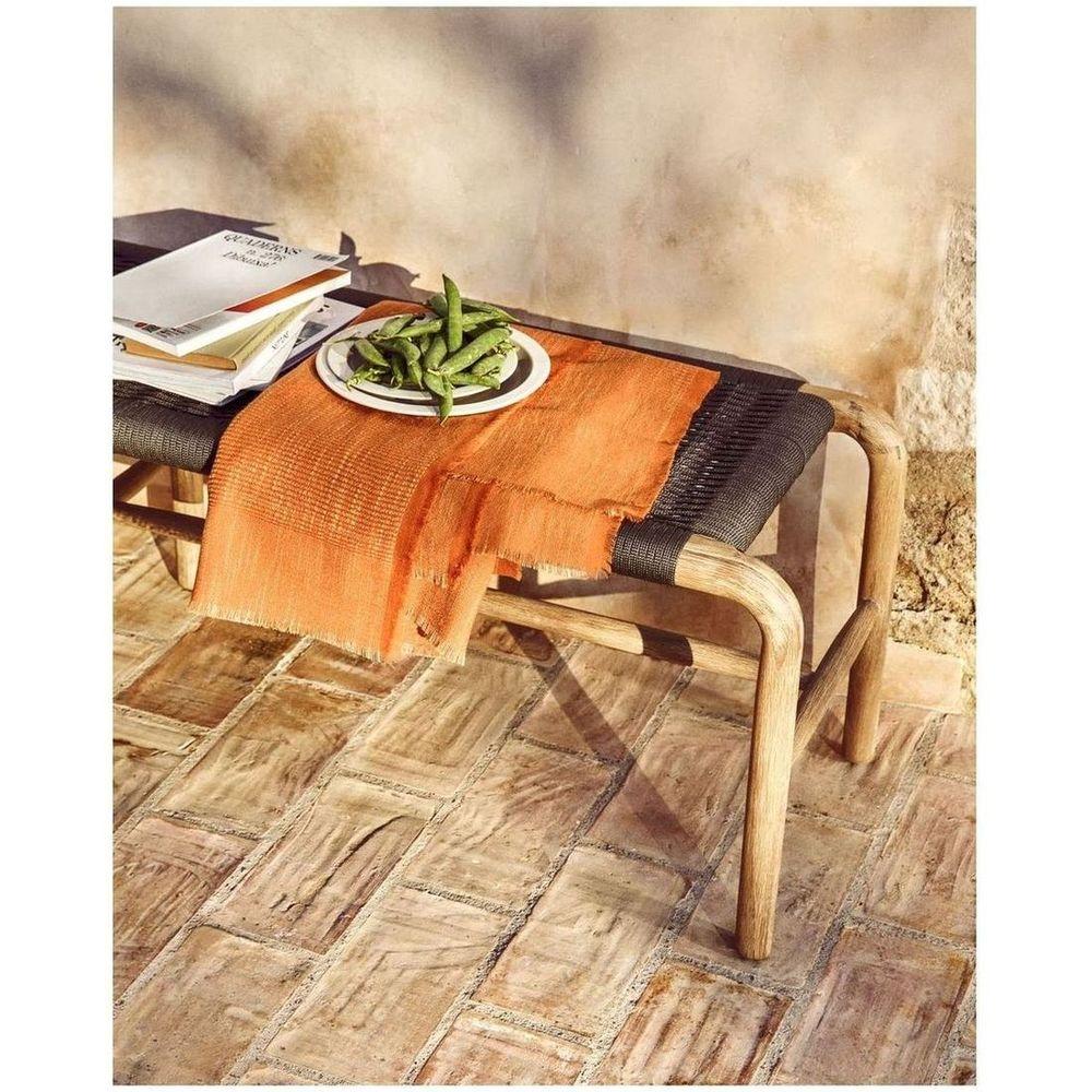 Decke Sareli aus Wollmischgewebe orange 130x170