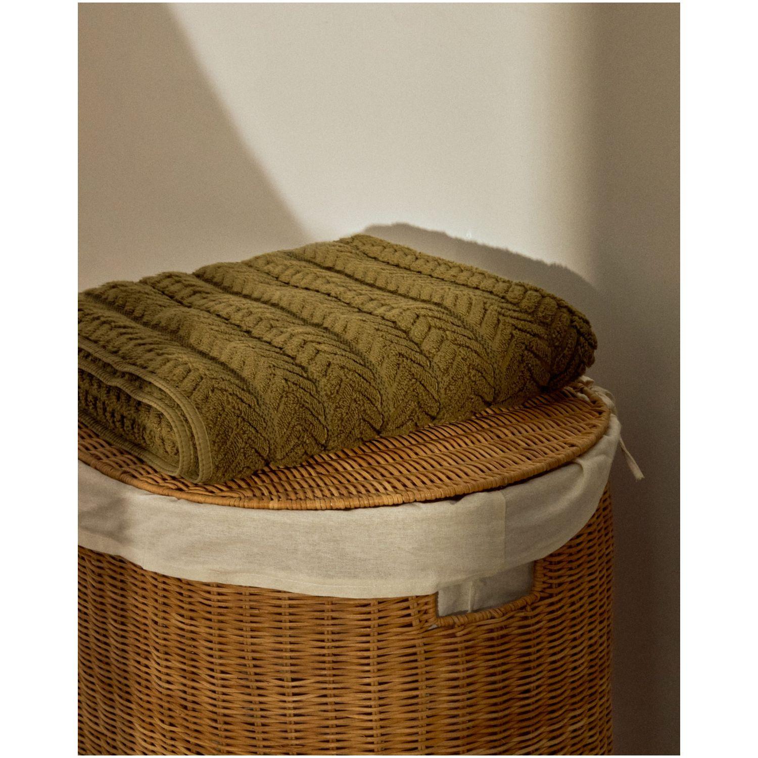 Badetuch Rune 100% Baumwolle Jacquard grün 70x140