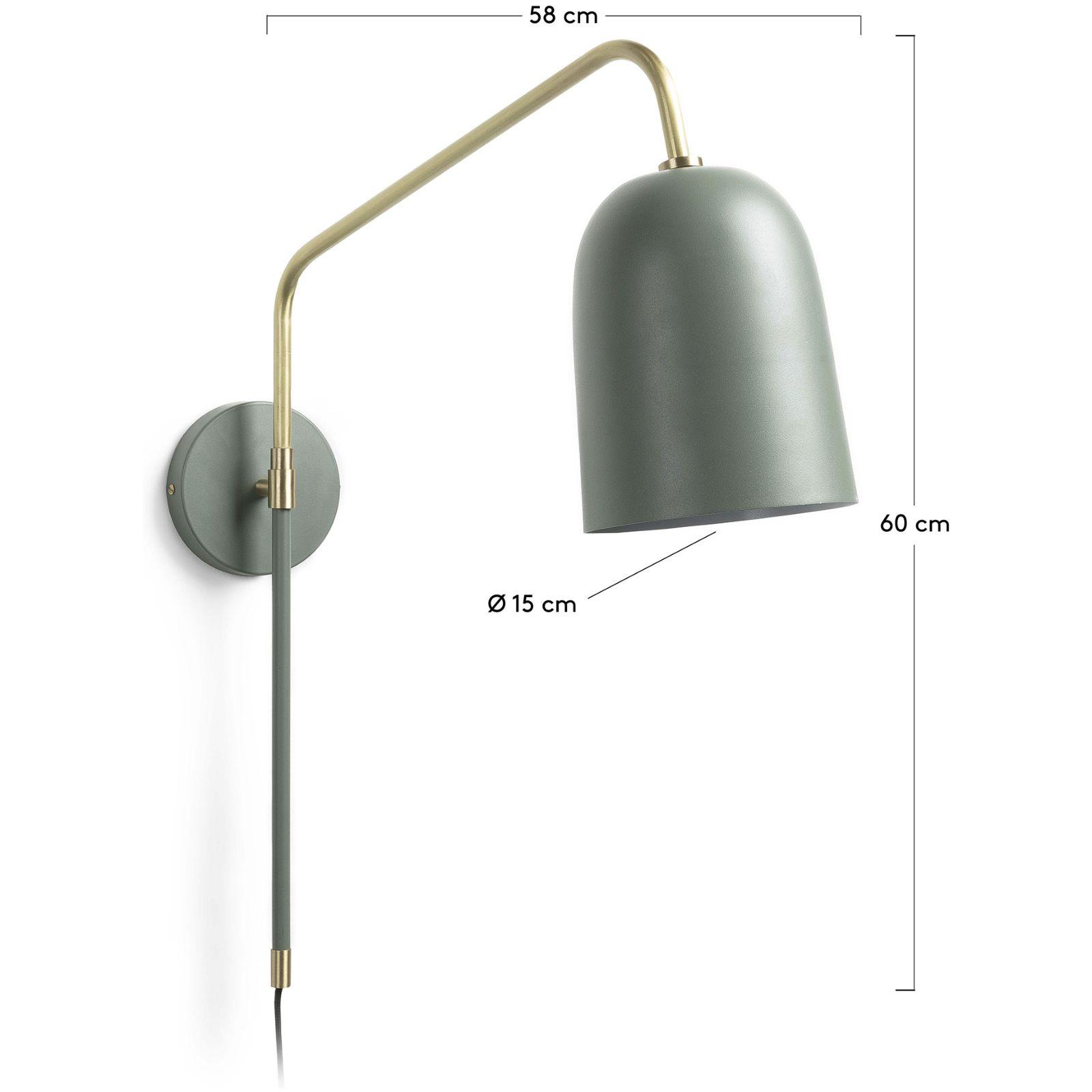 Wandleuchte Audrie Metall grün gold