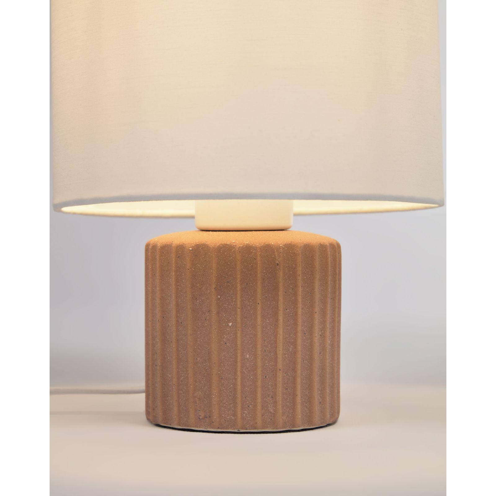 Eshe Tischlampe aus Keramik in der Farbe Terrakotta und weiss