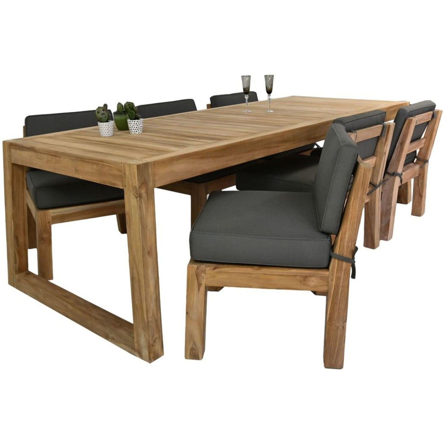 Gartentisch Essgruppe New Bali Teakholz natur (7-teilig)