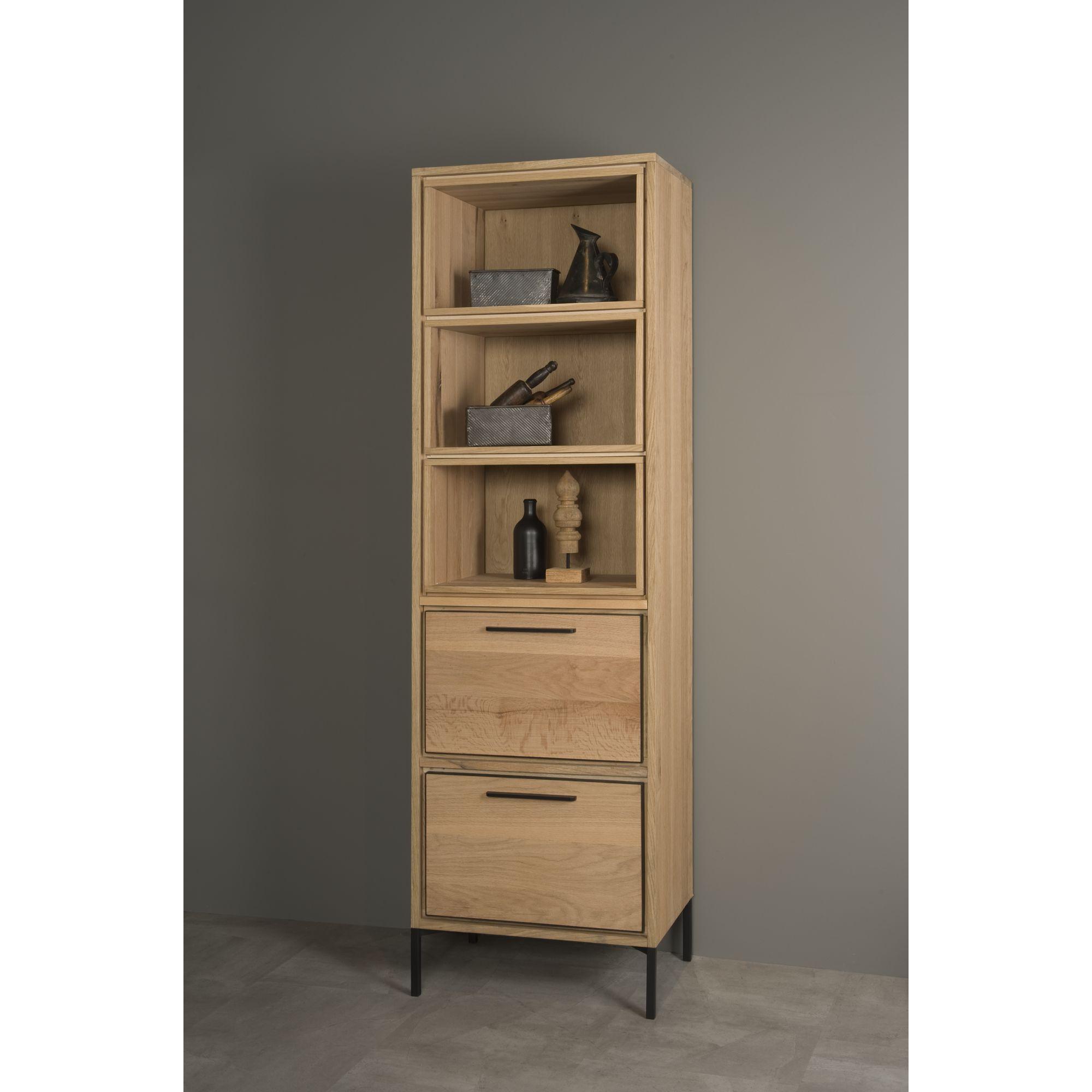 Bücherregal Minimal 60x200 Eichenholz Metall