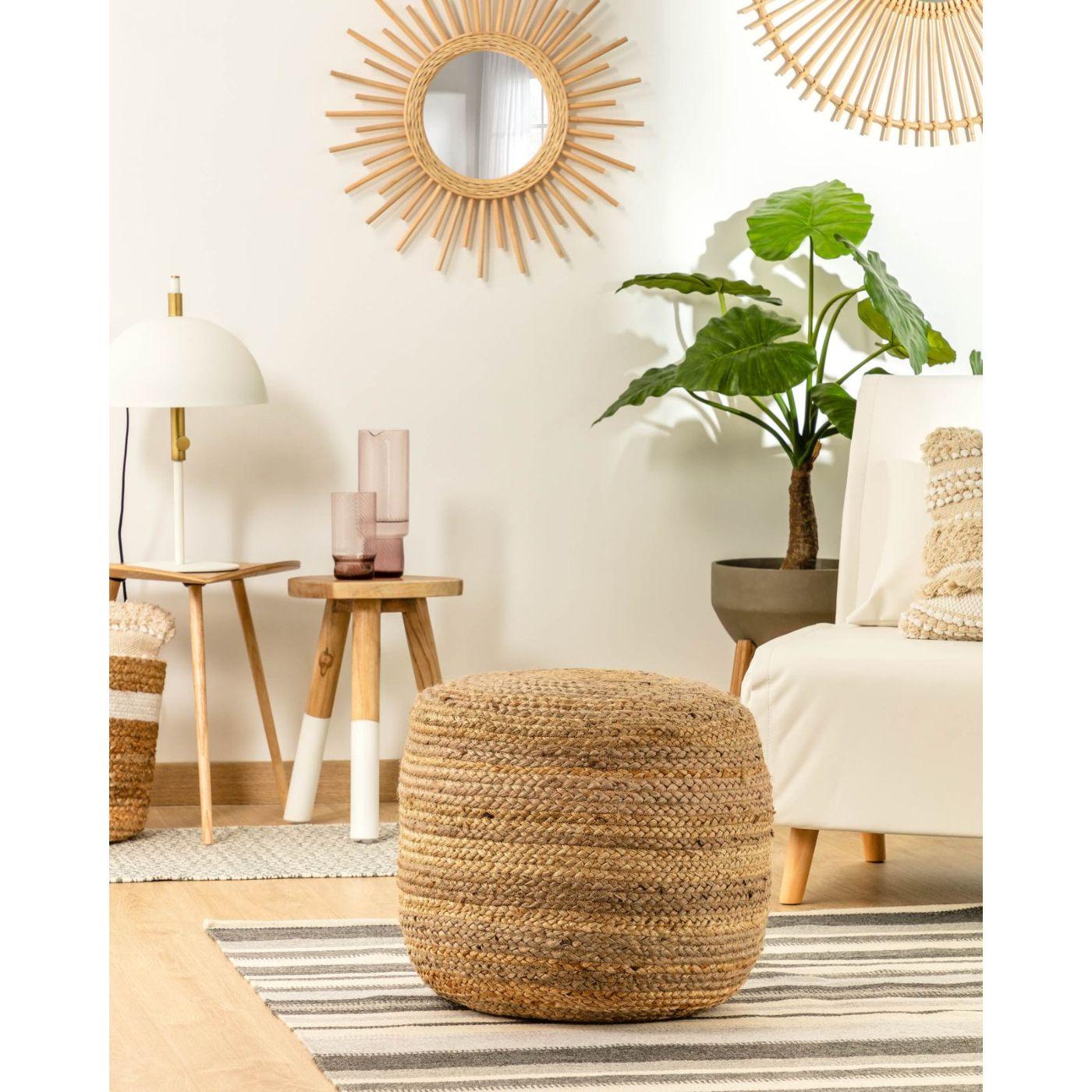 Pouf Hocker Doc rund natur 50x50