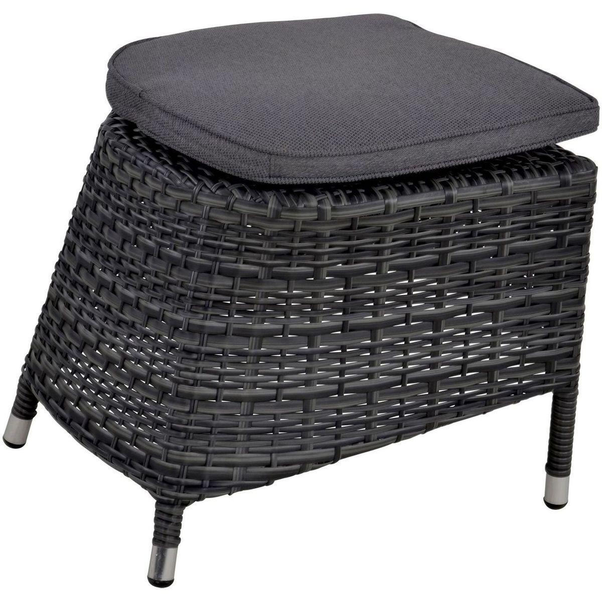 Garten Fusshocker Poly Rattan Nino 50x53
