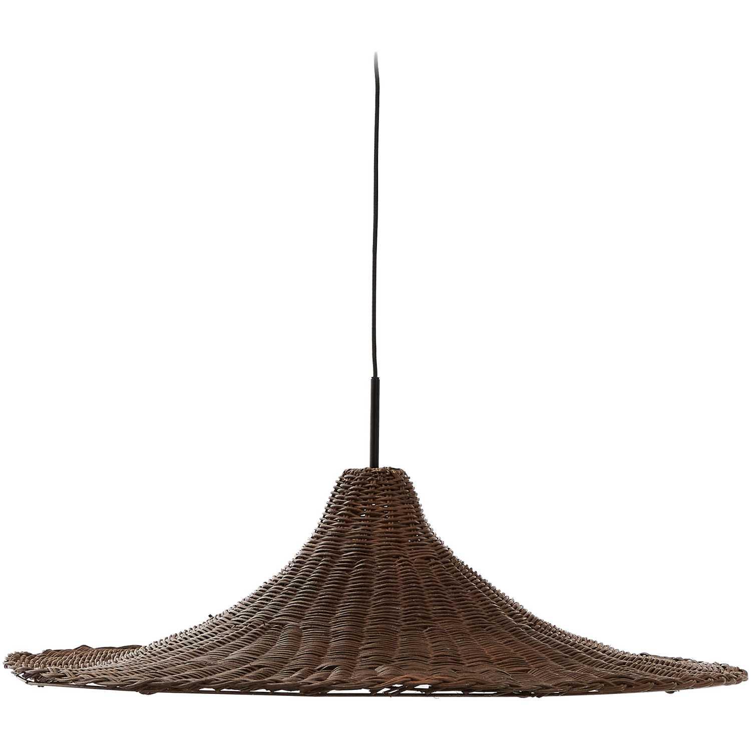 Lampenschirm für Deckenleuchte Bladia aus Rattan mit Finish in Braun 70x70